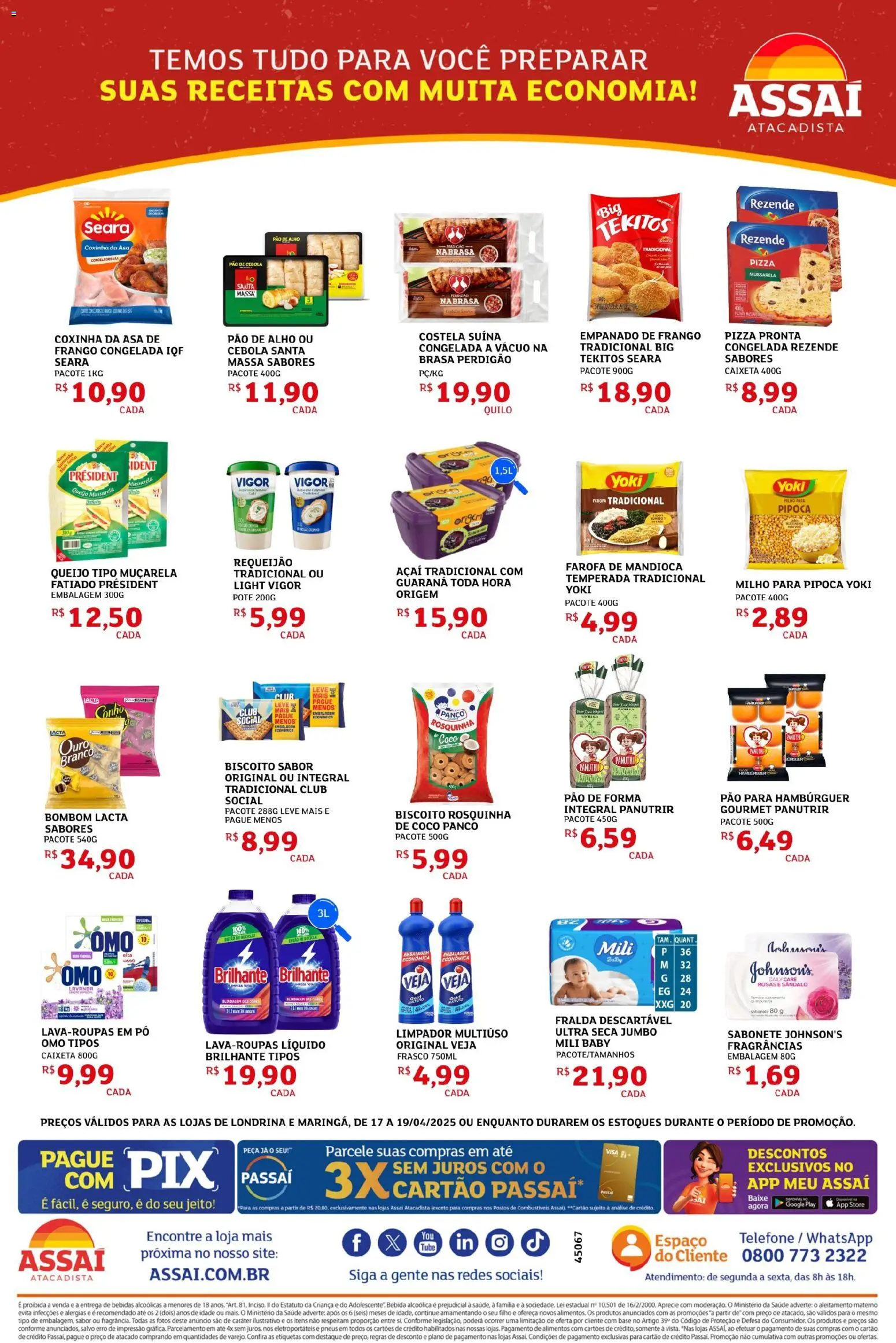 Assaí Atacadista Folheto - válido de 17.04.2026 | Página: 2 | Produtos: Pao de alho, Queijo, Pão, Muçarela