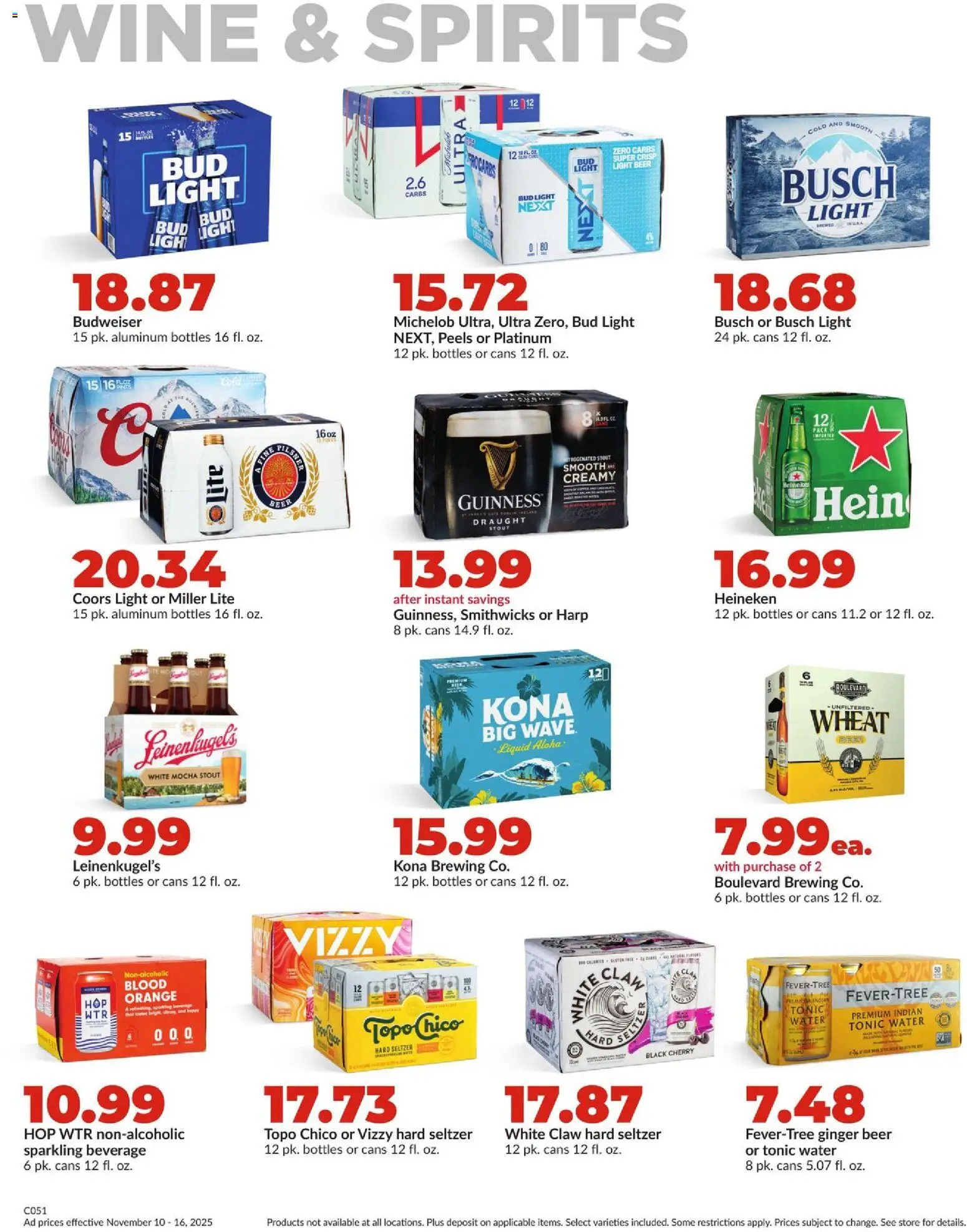 HyVee Weekly Ad - valid from 10.11.2025 | Page: 44 | Products: Ginger, Wine, Beer, Water