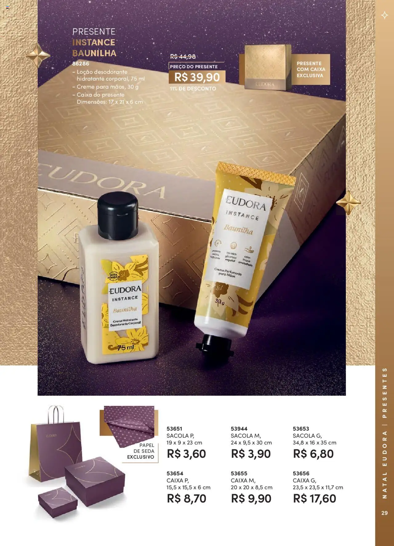 Eudora Folheto - válido de 07.10.2025 | Página: 29 | Produtos: Desodorante, Caixa, Creme