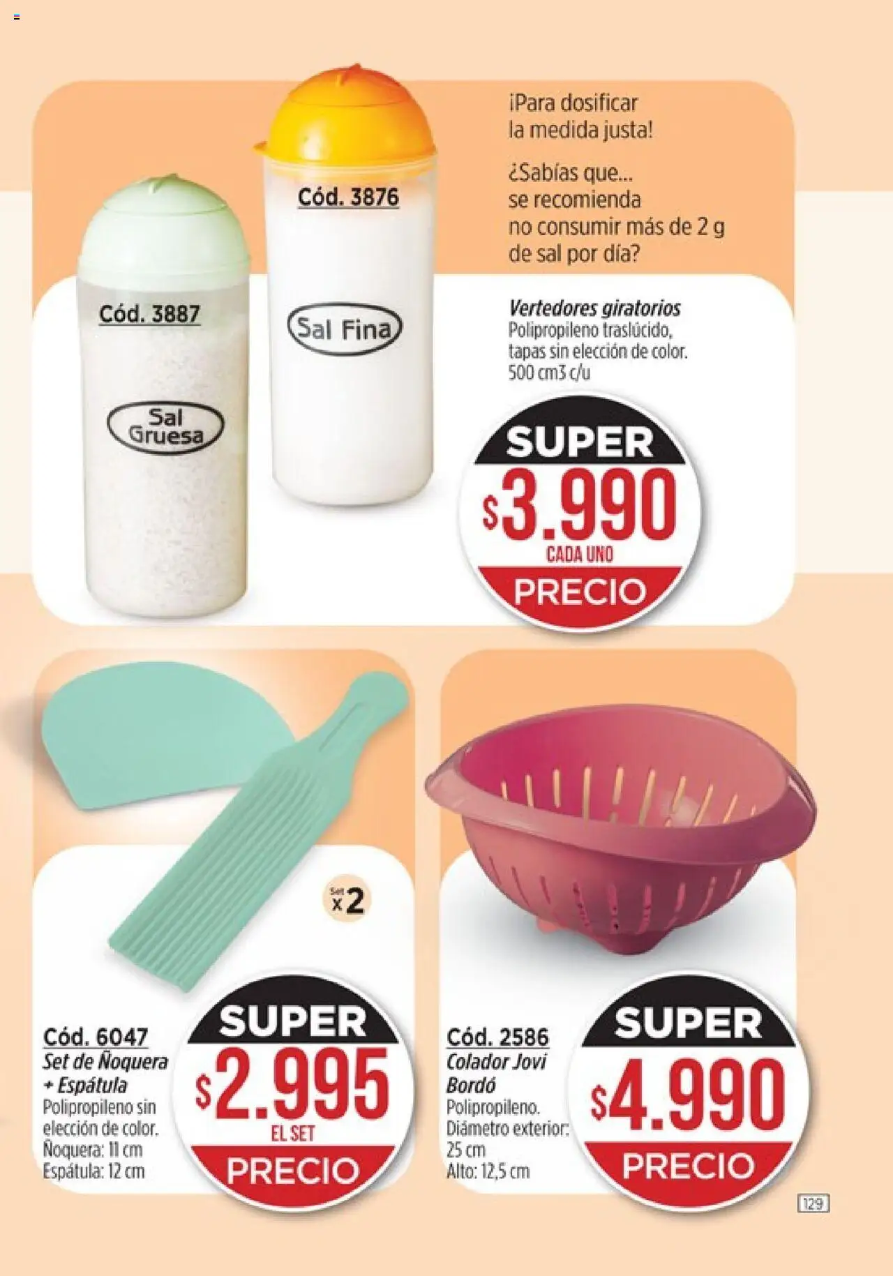 Catálogo Amodil Campaña 12 │ válido desde el 26.06.2025 | Página: 129 | Productos: Sal, Colador, Espatula