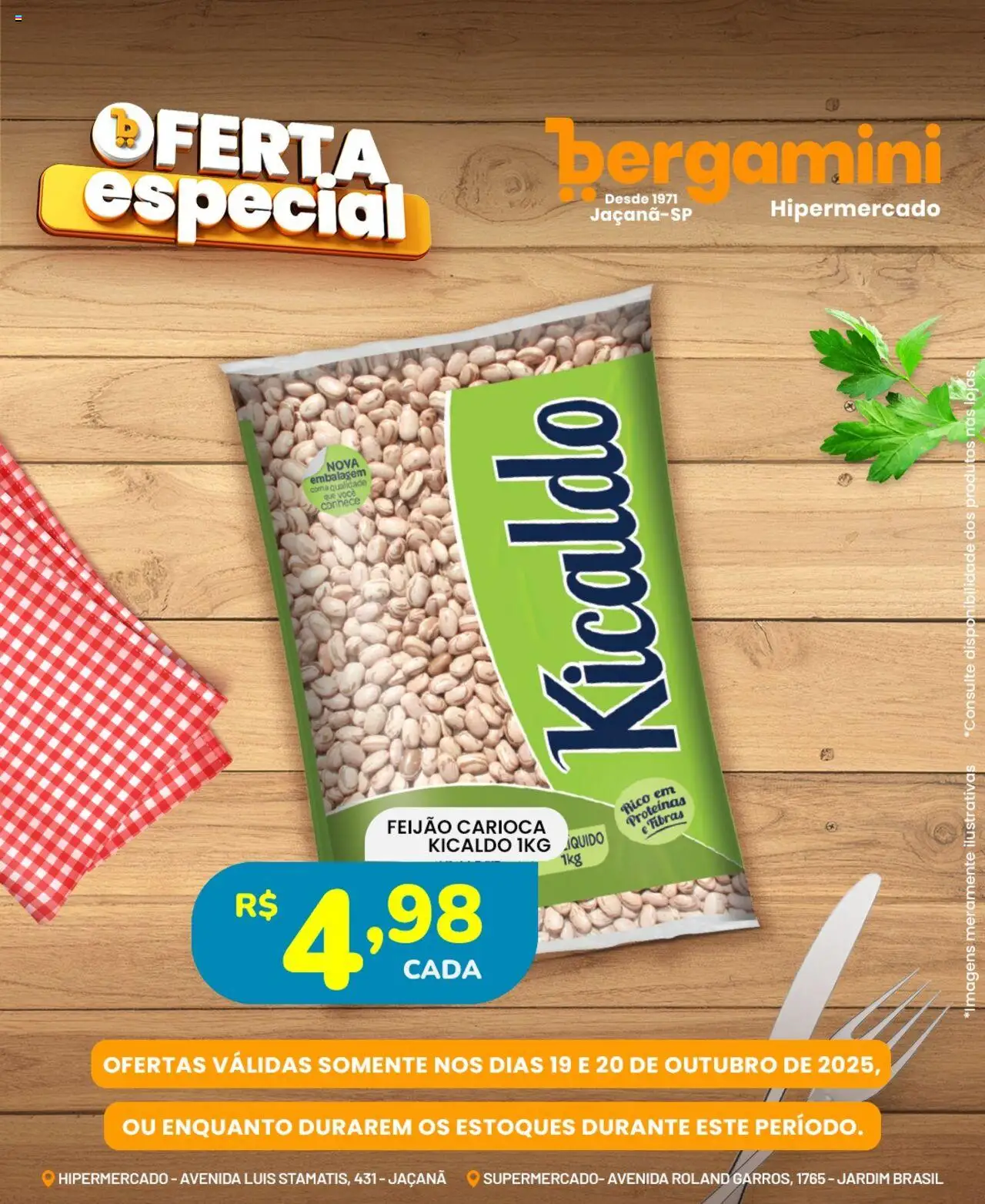 Supermercado Bergamini Folheto - válido de 19.10.2025 | Página: 4 | Produtos: Feijão
