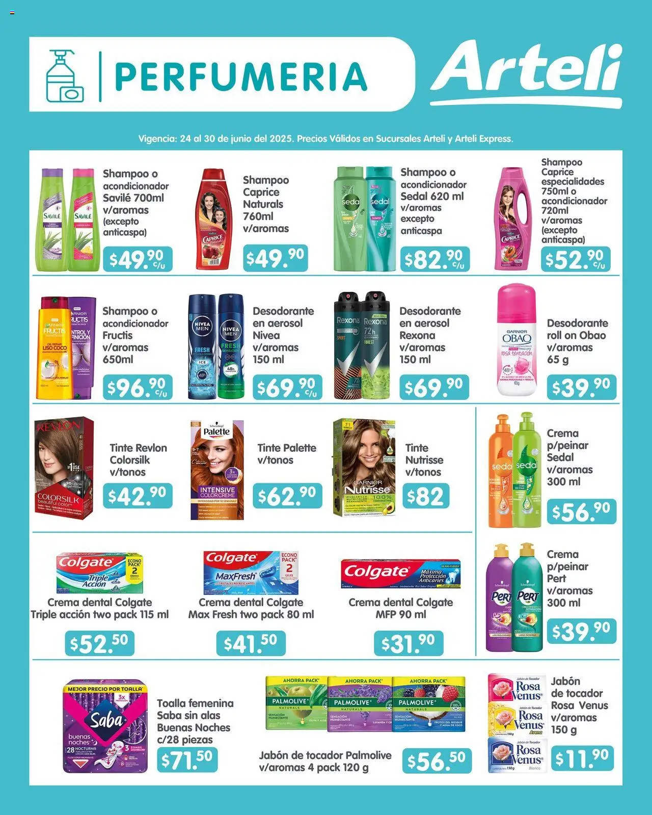 Nuevas ofertas de Arteli válidas en toda la República Mexicana desde el 24.06.2025. ¡Encuentra las mejores ofertas en Arteli folleto! | Página: 12 | Productos: Desodorante, Crema, Toalla, Acondicionador