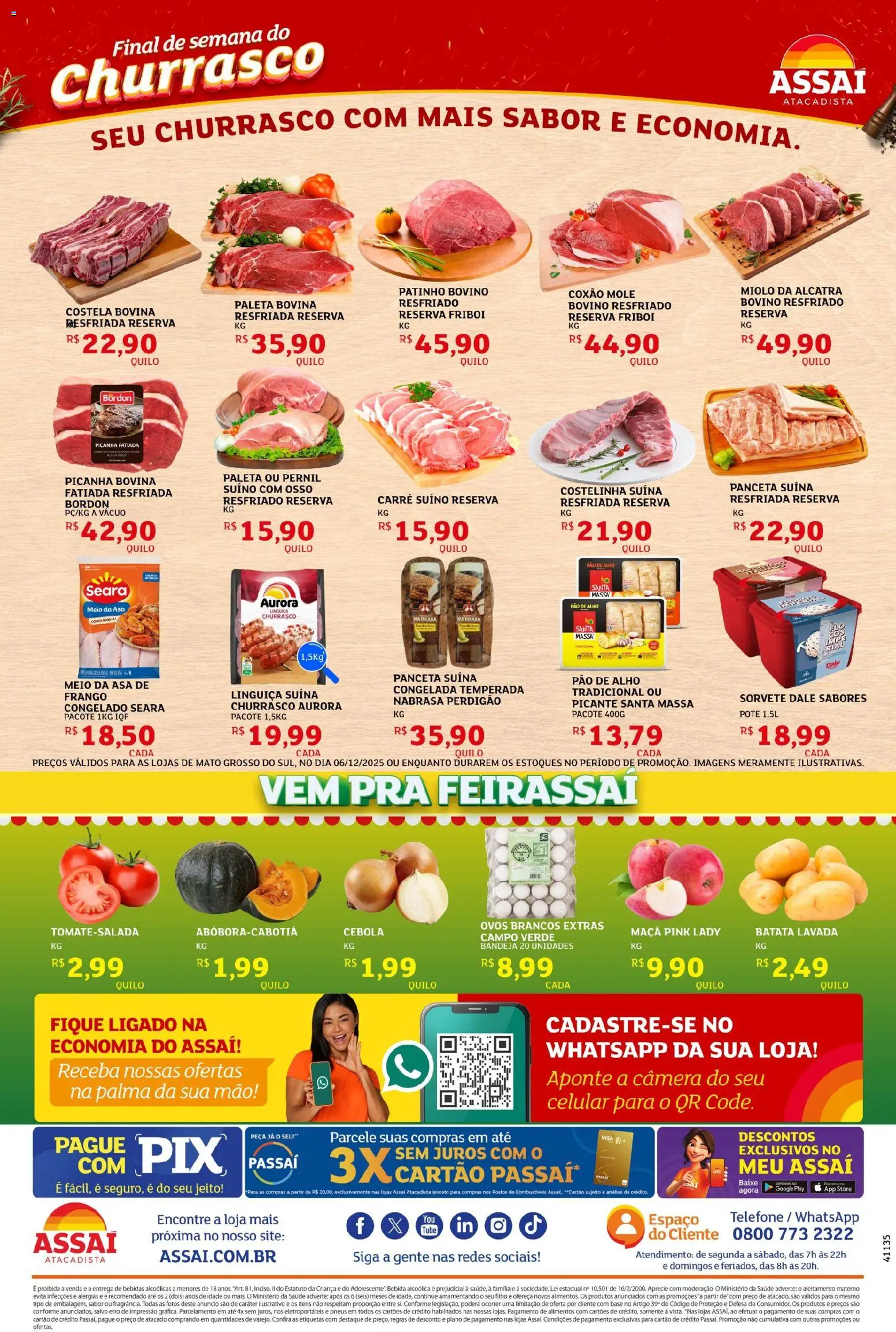 Assaí Atacadista Folheto - válido de 06.12.2025 | Página: 4 | Produtos: Celular, Pao de alho, Picanha, Telefone