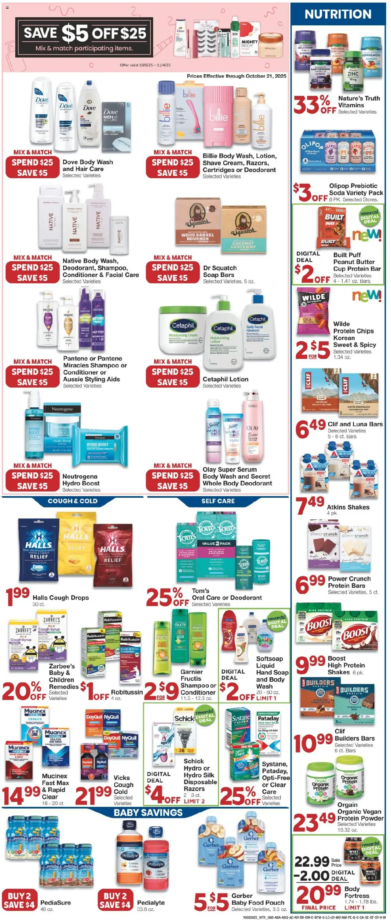 United Supermarkets Weekly Ad - valid from 07.10.2025 | Page: 5 | Products: Zinc, Conditioner, Bourbon, Body Wash