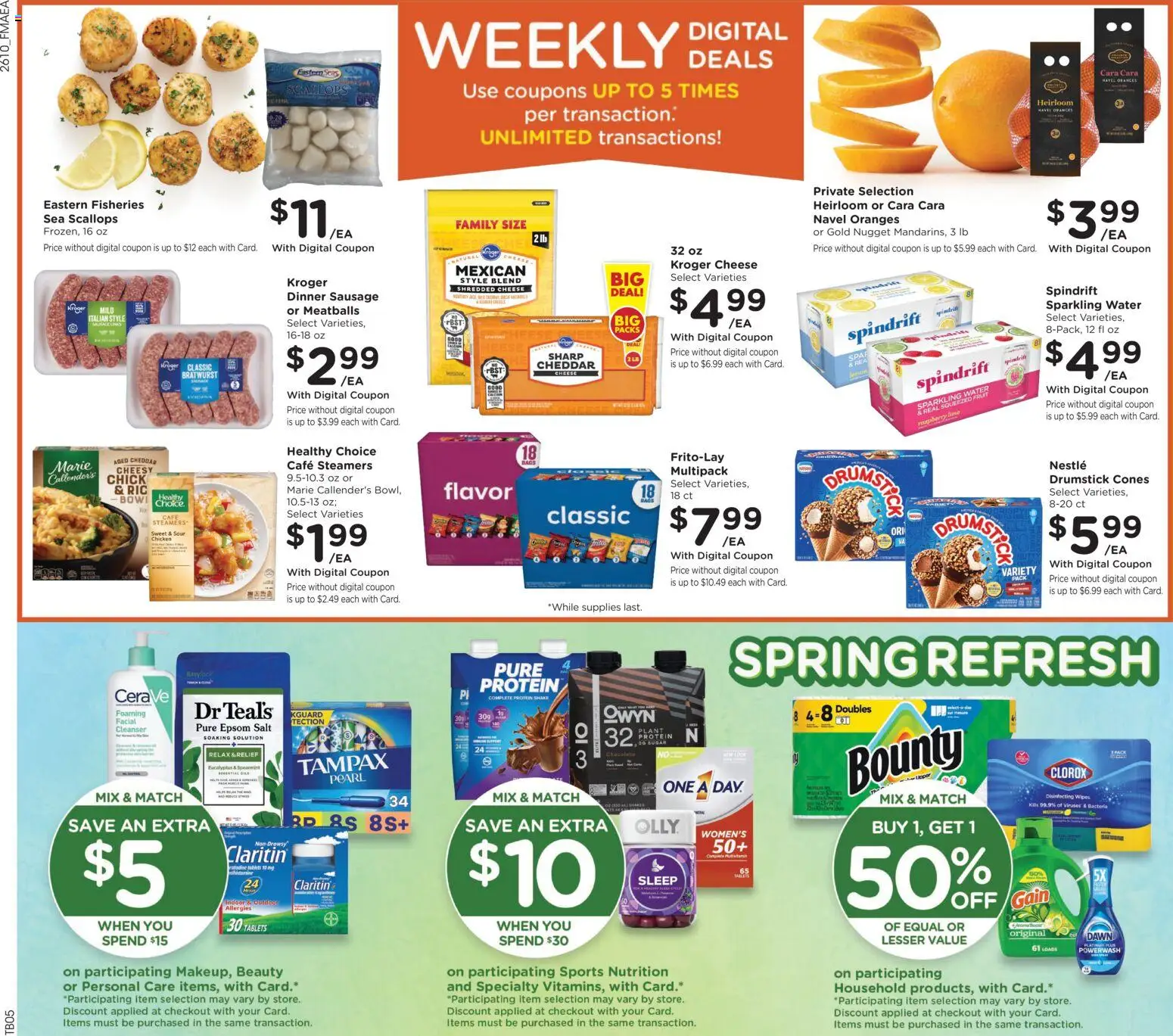 Fred Meyer Weekly Ad - valid from 08.04.2026 | Page: 2 | Products: Cheese, Epsom Salt, Salt, Sausage