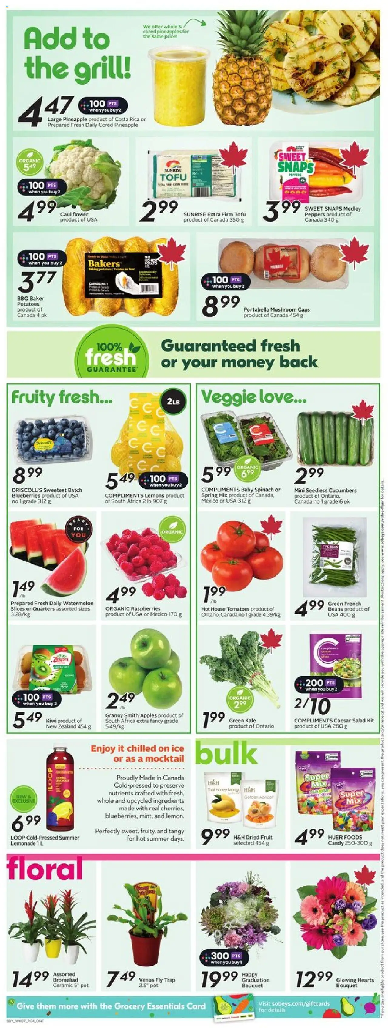 Sobeys flyer valid from 12.06.2025 | Page: 10 | Products: Pineapple, Potatoes, Apples, Tomatoes