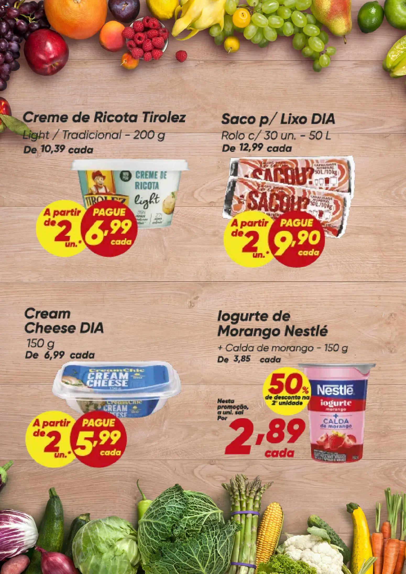 Dia Folheto - válido de 05.03.2026 | Página: 5 | Produtos: Rolo, Iogurte, Ricota, Creme