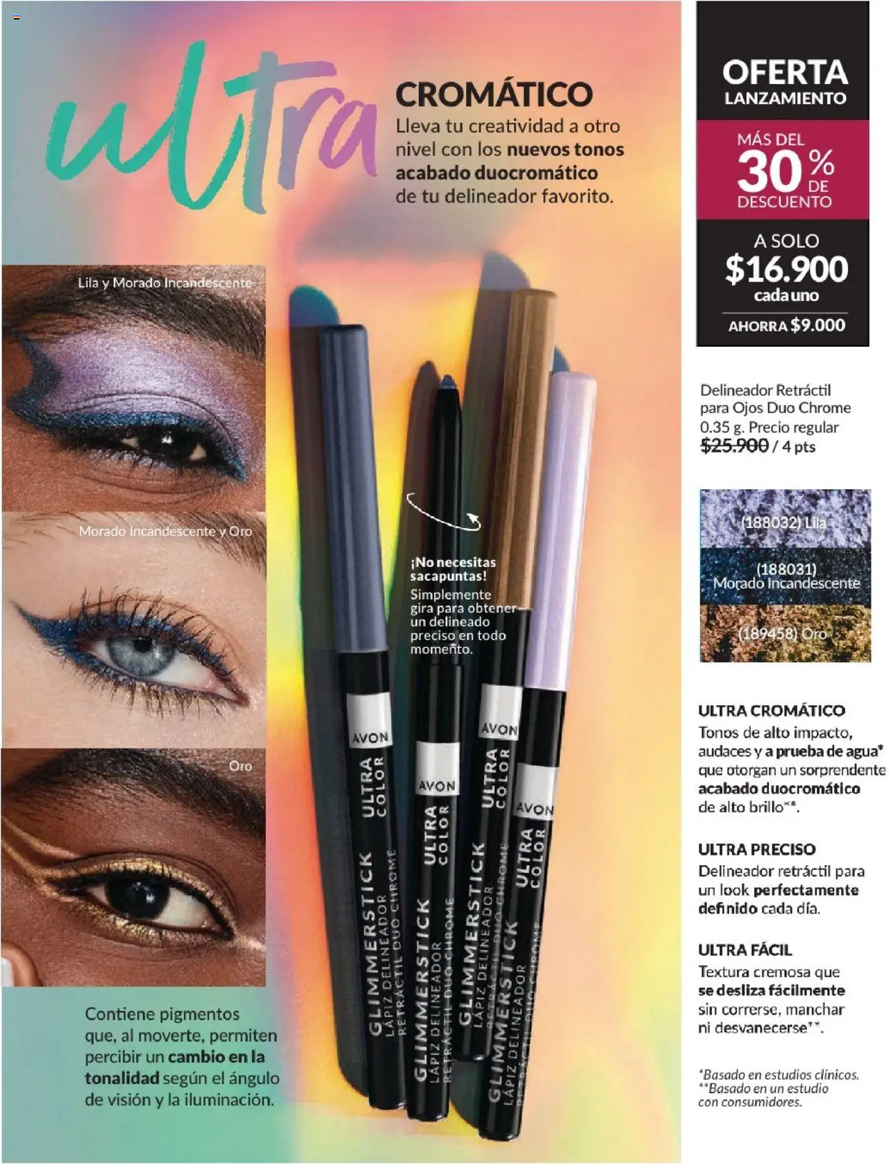 Avon revista - valida desde el 01.08.2025 | Página: 43 | Productos: Brillo, Sacapuntas, Delineador