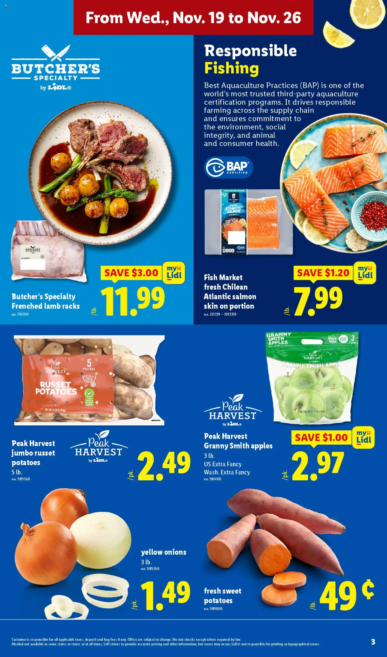 Lidl Early Black Friday - valid from 19.11.2025 | Page: 3 | Products: Apples, Fish, Potatoes, Bag