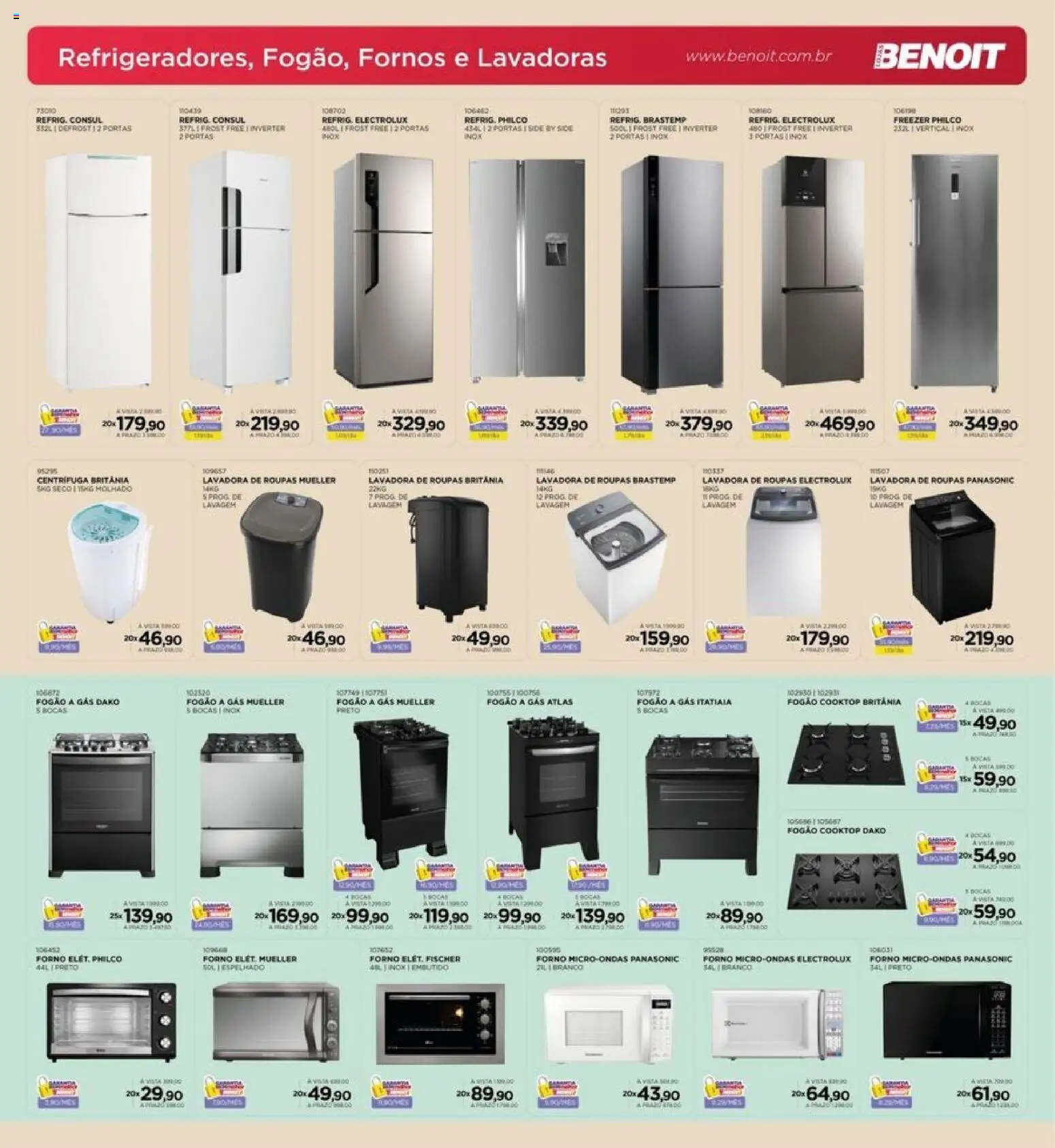 Benoit Folheto - válido de 01.04.2026 | Página: 7 | Produtos: Cooktop, Lavadora de roupas, Microondas, Roupas