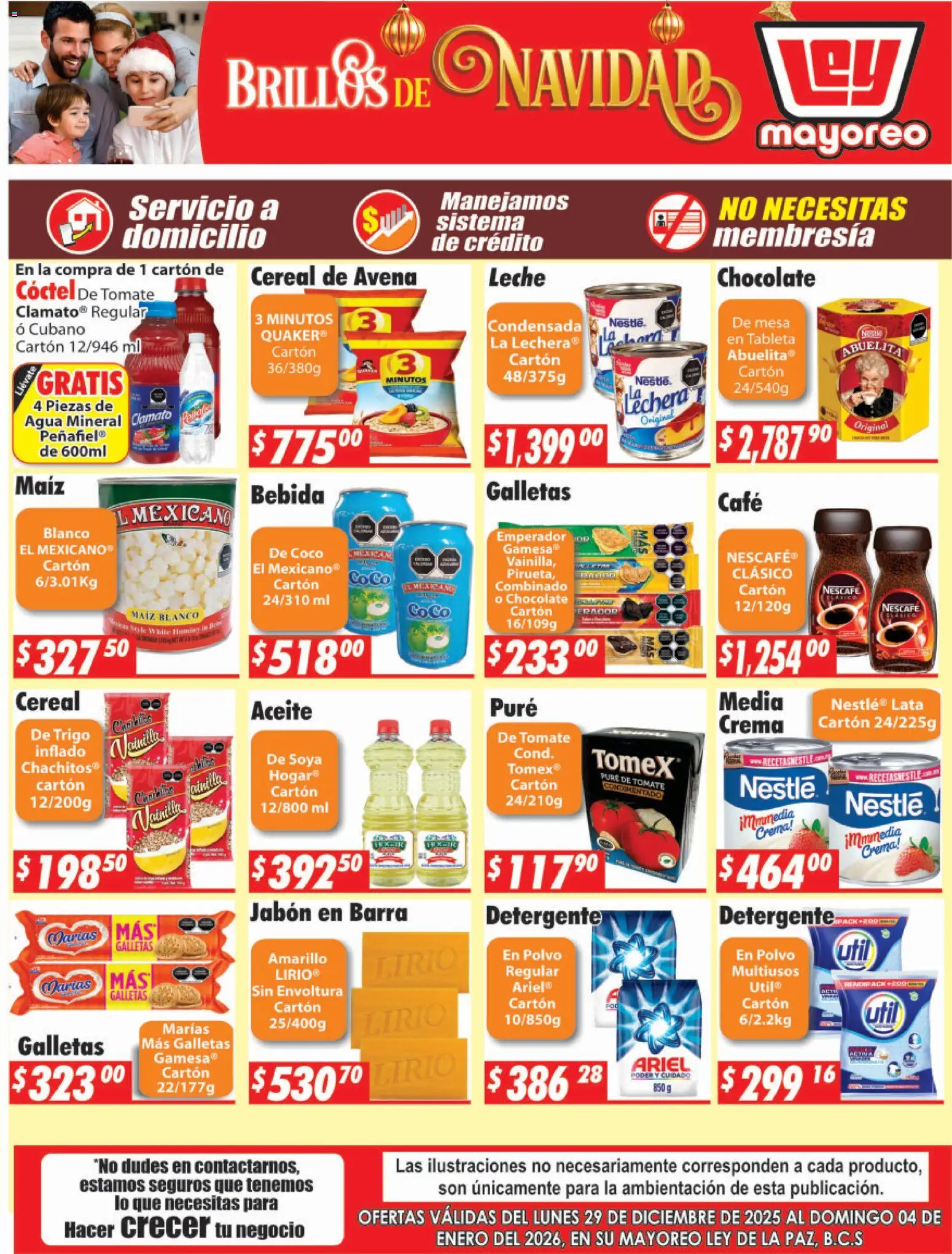 Nuevas ofertas de Casa Ley válidas en toda la República Mexicana desde el 29.12.2025. ¡Encuentra las mejores ofertas en Casa Ley folleto La Paz! | Página: 1 | Productos: Maíz, Tomate, Agua, Leche