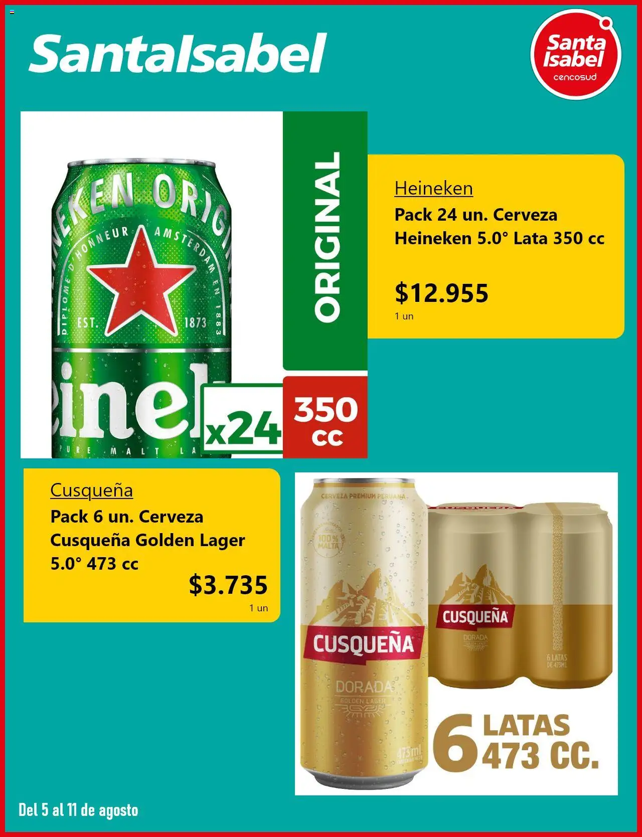 Santa Isabel ofertas  │ válido desde el 05.08.2025 | Página: 3 | Productos: Cerveza