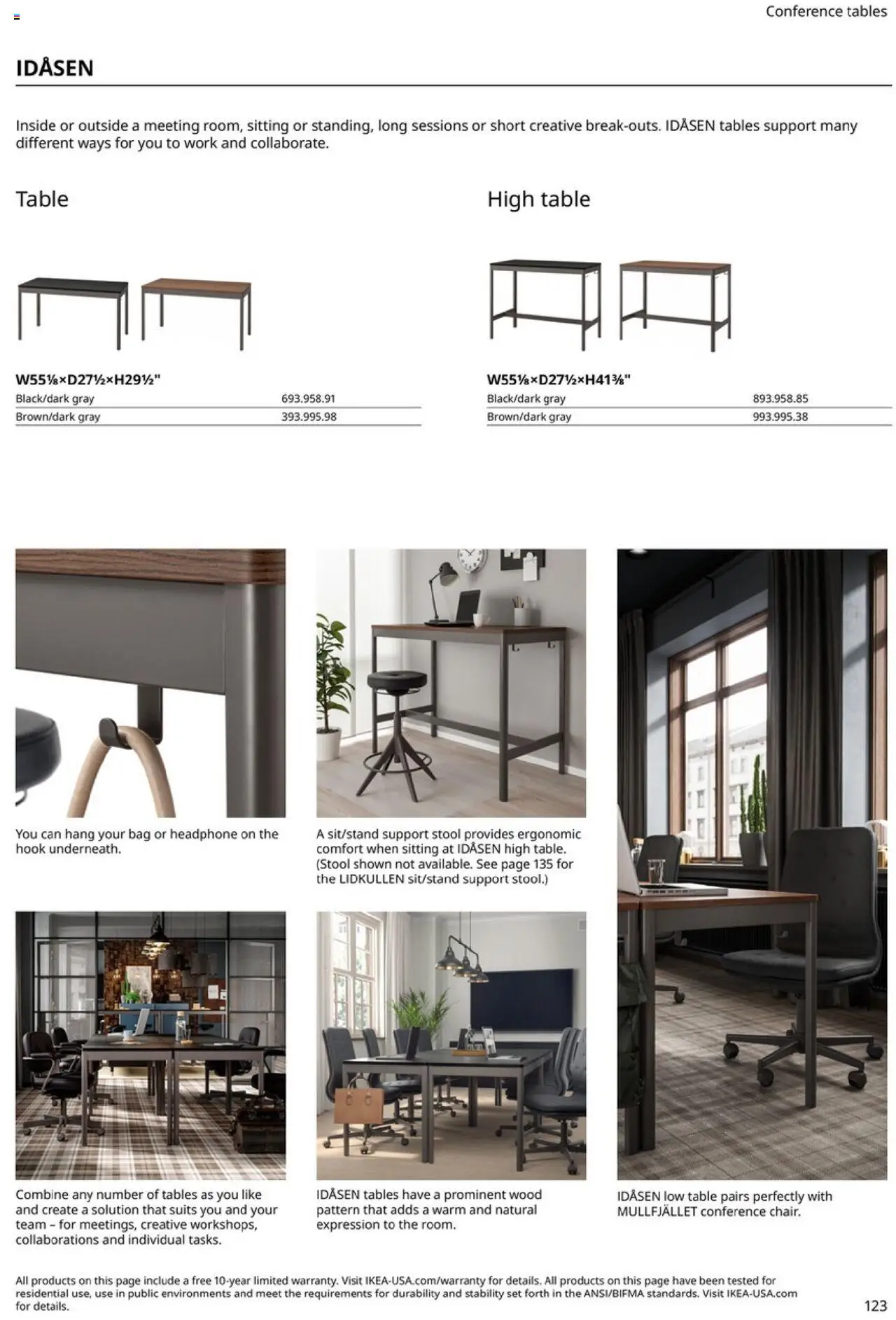 IKEA Office Brochure 2025 - valid from 01.03.2025 | Page: 123 | Products: Table, Hook, Bag