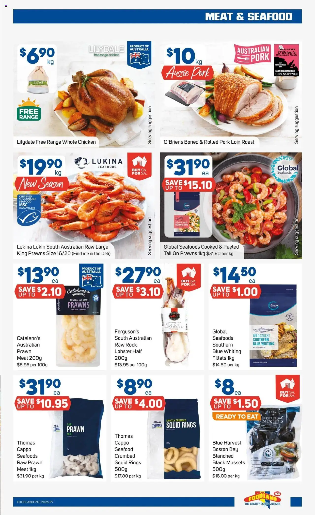 Foodland catalogue - valid from 22.10.2025 | Page: 7 | Products: Pork, Meat, Sustainable, Seafood