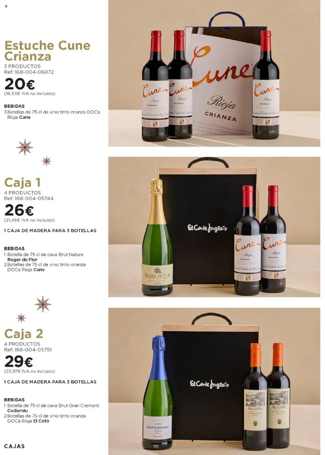 Nuevas ofertas de El Corte Inglés válidas en toda la República Mexicana desde el 03.10.2025. ¡Encuentra las mejores ofertas en El Corte Inglés - Catálogo Cestas Navidad 2025! | Página: 70 | Productos: Estuche, Cava, Vino, Caja