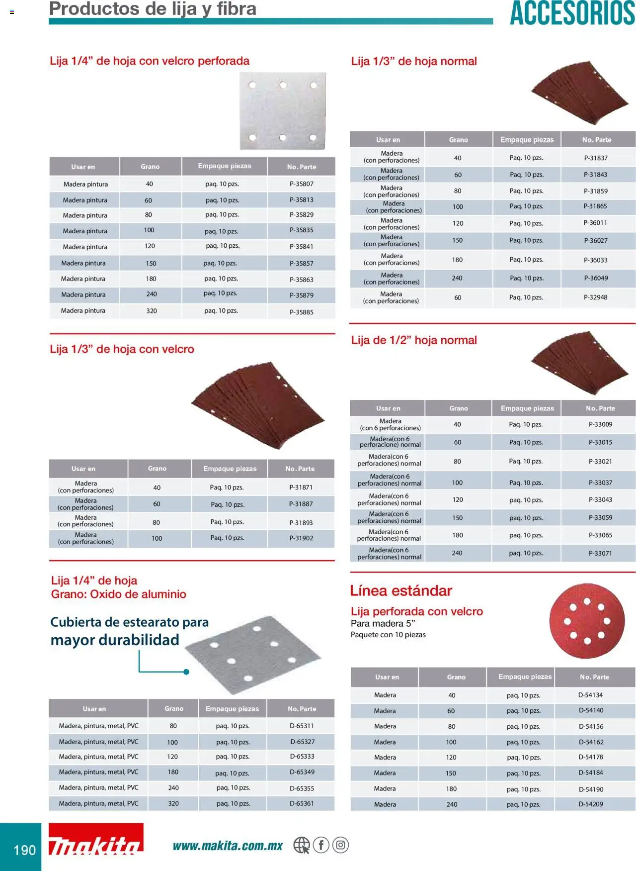 Nuevas ofertas de Makita válidas en toda la República Mexicana desde el 08.07.2024. ¡Encuentra las mejores ofertas en Makita catálogo Accesorios! | Página: 190 | Productos: Lija, Pintura