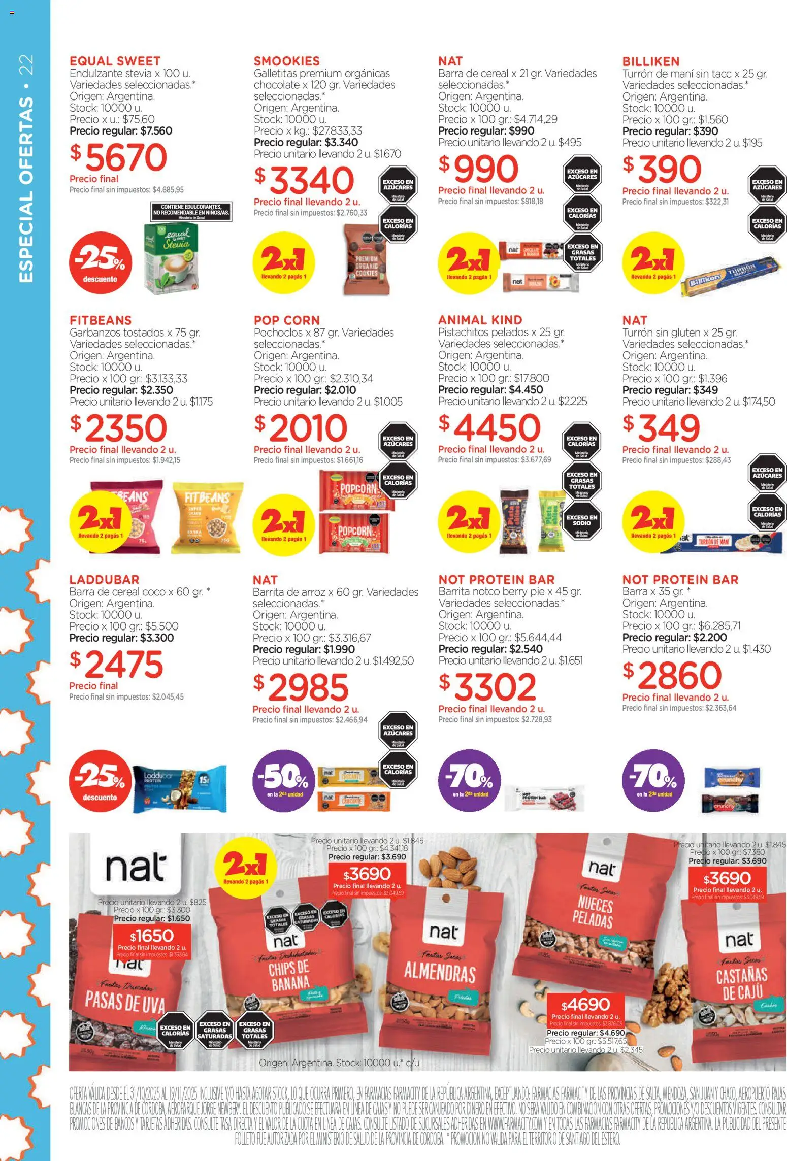 Farmacity catálogo │ válido desde el 30.10.2025 | Página: 22 | Productos: Banana, Garbanzos, Mani, Uva