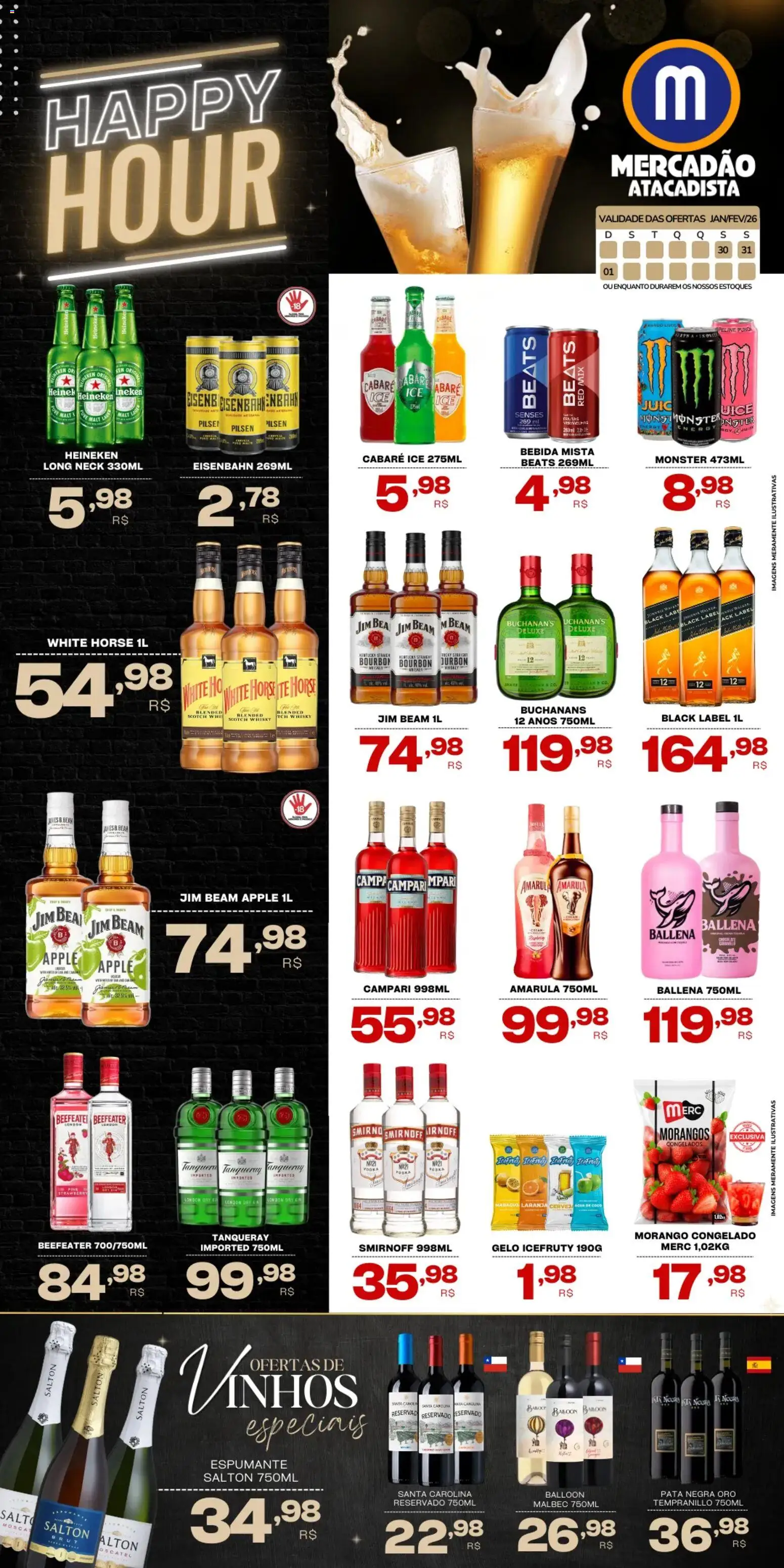 Mercadão Atacadista Folheto - válido de 30.01.2026 | Página: 1 | Produtos: Coco, Espumante, Eisenbahn, Morangos