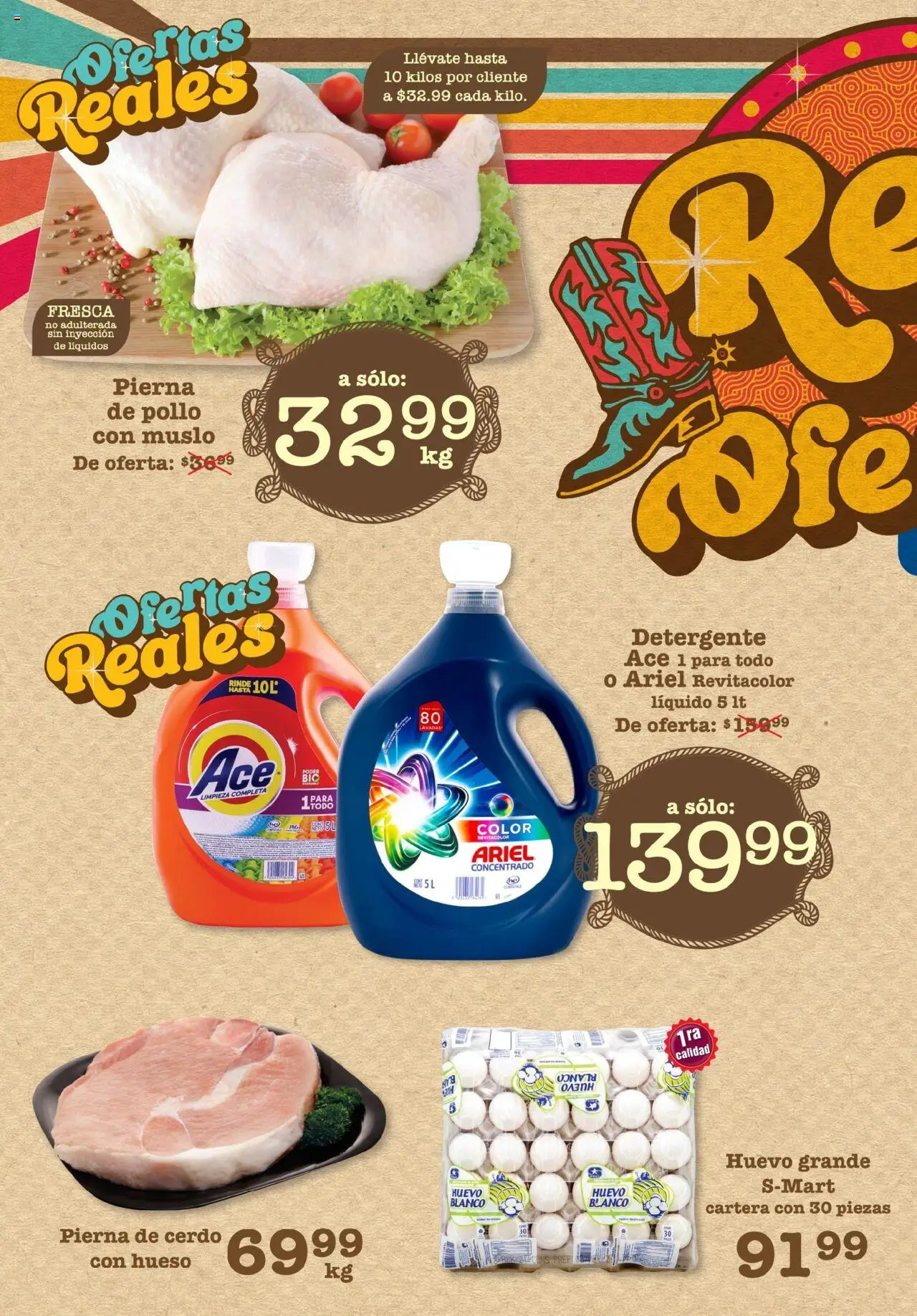 Nuevas ofertas de S-Mart válidas en toda la República Mexicana desde el 29.07.2025. ¡Encuentra las mejores ofertas en S-Mart - Folleto - Monterrey! | Página: 2 | Productos: Pollo, Detergente, Huevo, Cerdo
