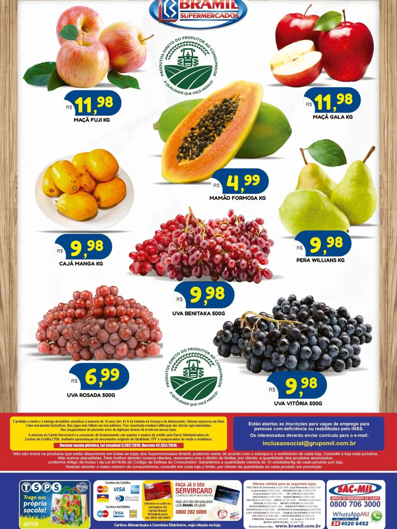 Bramil Supermercados Folheto - válido de 14.04.2026 | Página: 2 | Produtos: Pera, Faca, Mamão, PC
