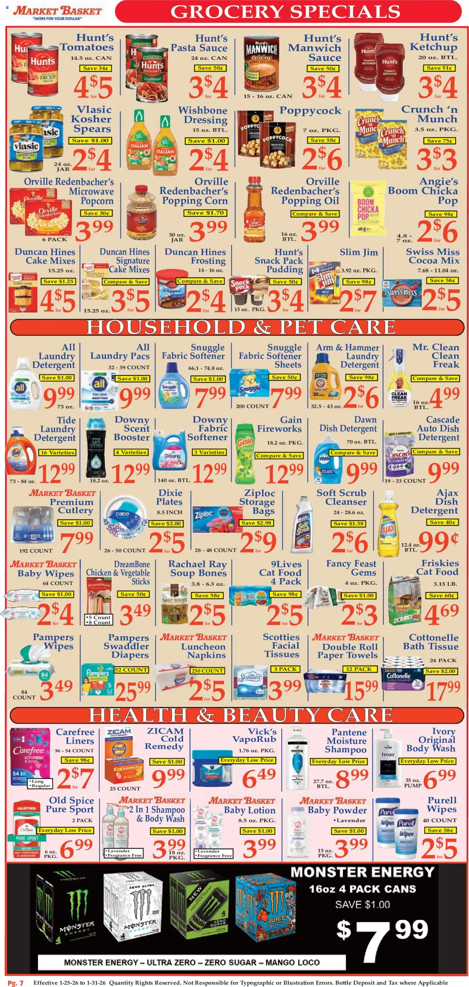 Market Basket Ad - valid from 25.01.2026 | Page: 7 | Products: Corn, Powder, Tomatoes, Fabric softener