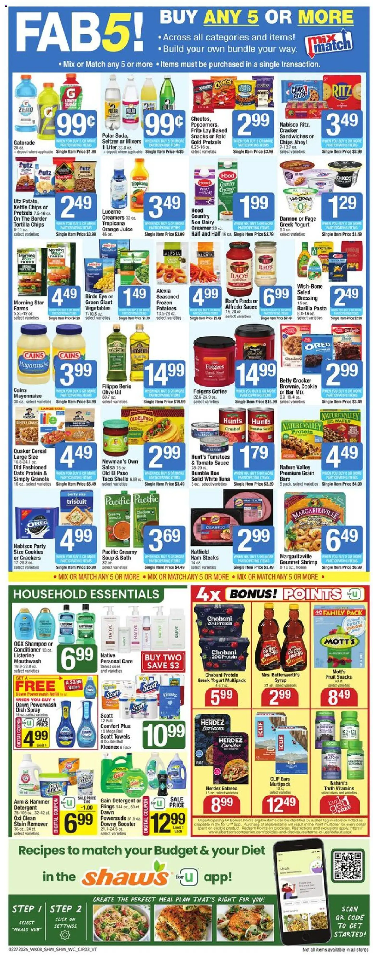 Shaw's Weekly Ad - VT - valid from 27.02.2026 | Page: 3 | Products: Shampoo, Juice, Salad, Vegetables