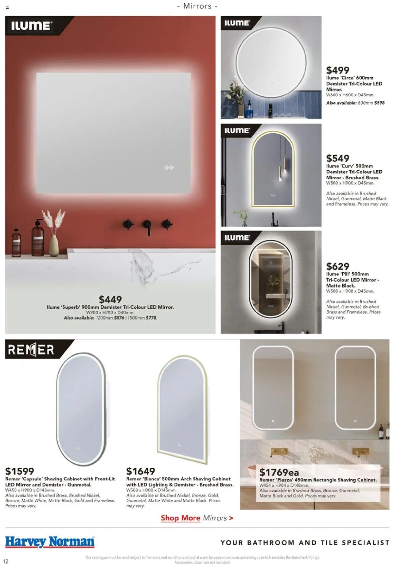 Harvey Norman catalogue - valid from 03.10.2025 | Page: 12 | Products: Cabinet, Mirror, Bathroom