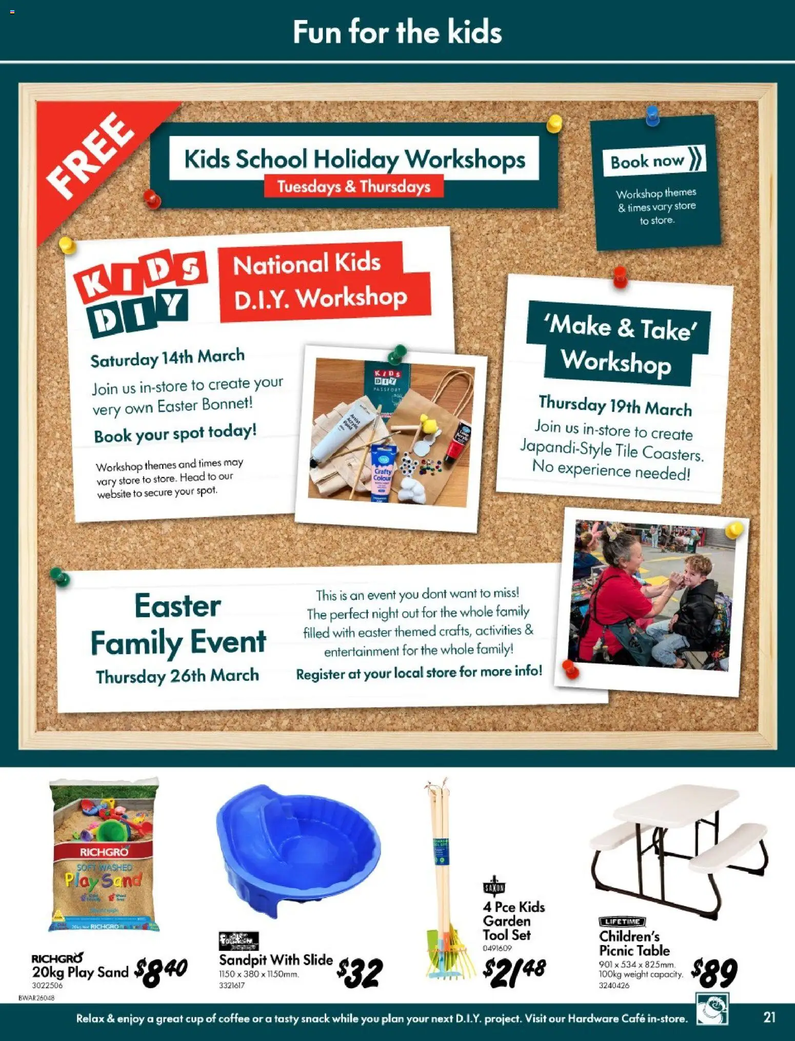 Bunnings Warehouse catalogue - valid from 11.03.2026 | Page: 21 | Products: Table, Coffee, Weight