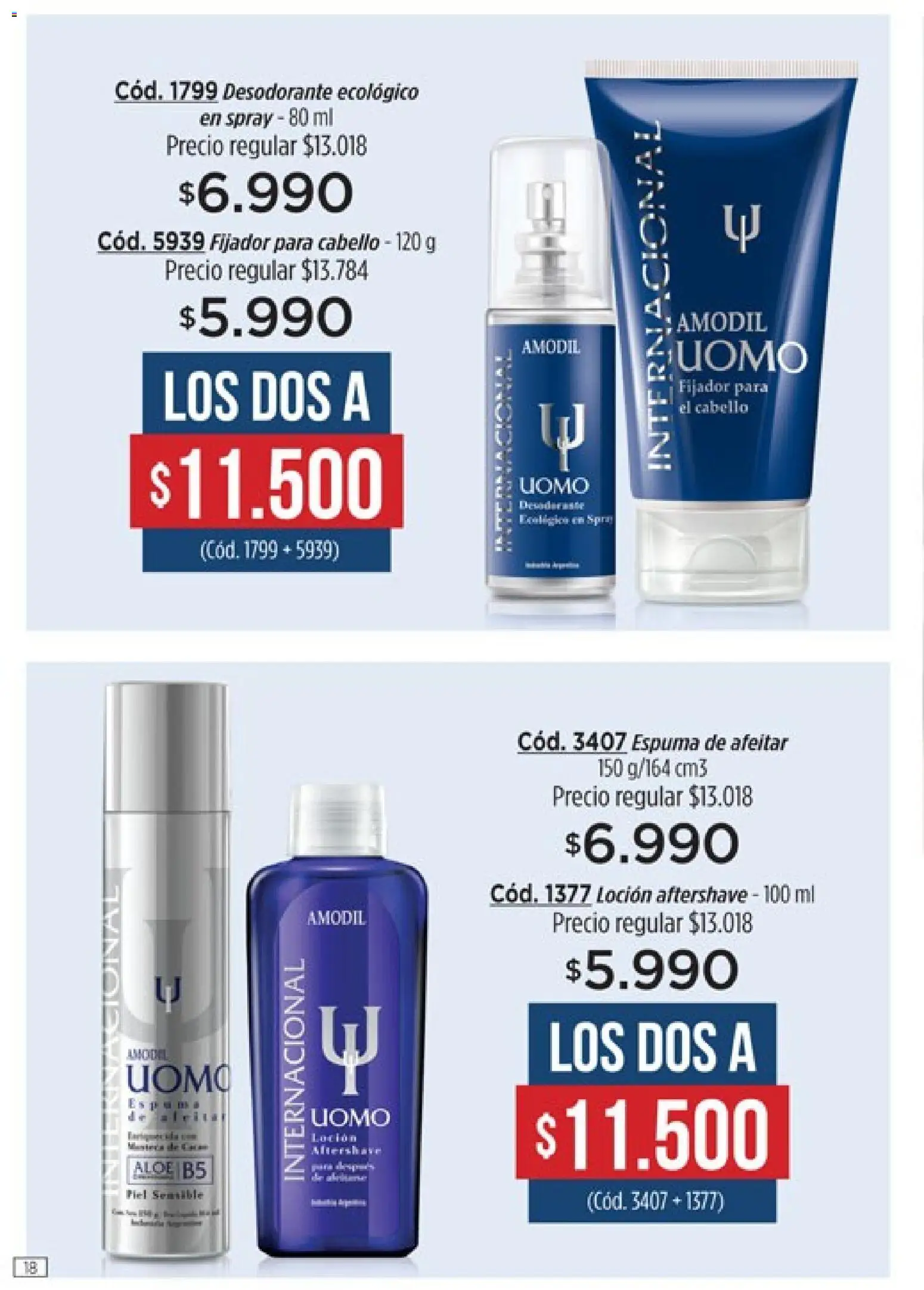 Catálogo Amodil Campaña 2 │ válido desde el 01.02.2026 | Página: 18 | Productos: Fijador, Loción, Desodorante, Espuma