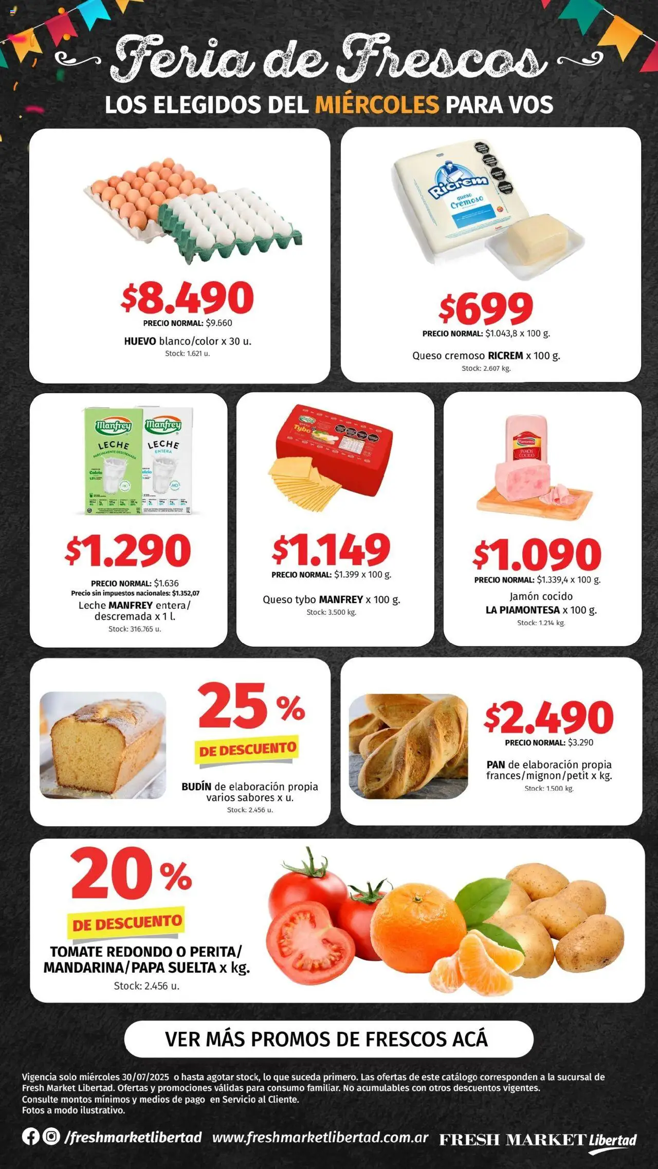 Hipermercado Libertad - Feria de Frescos - DOT │ válido desde el 30.07.2025 | Página: 1 | Productos: Tomate, Huevo, Leche, Queso