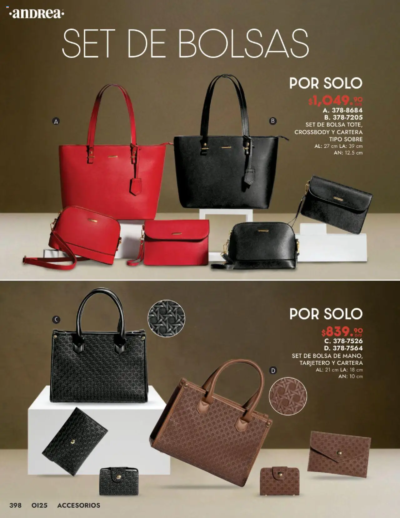 Nuevas ofertas de Andrea válidas en toda la República Mexicana desde el 24.08.2025. ¡Encuentra las mejores ofertas en Andrea - Catálogo Accesorios! | Página: 12 | Productos: Bolsa, Sobre