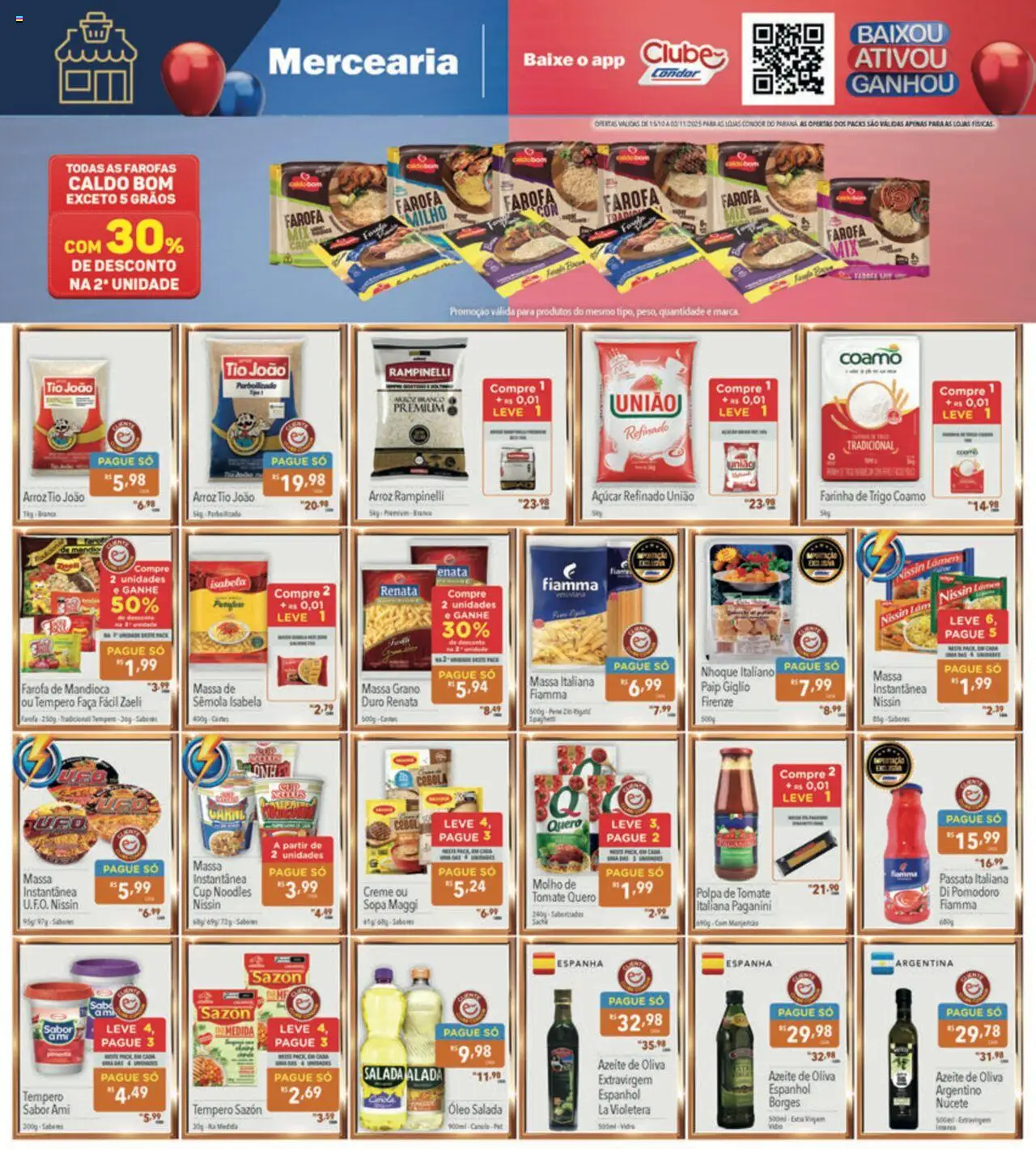 Supermercados Condor Folheto - válido de 15.10.2025 | Página: 8 | Produtos: Mandioca, Farinha de trigo, Faca, Salada