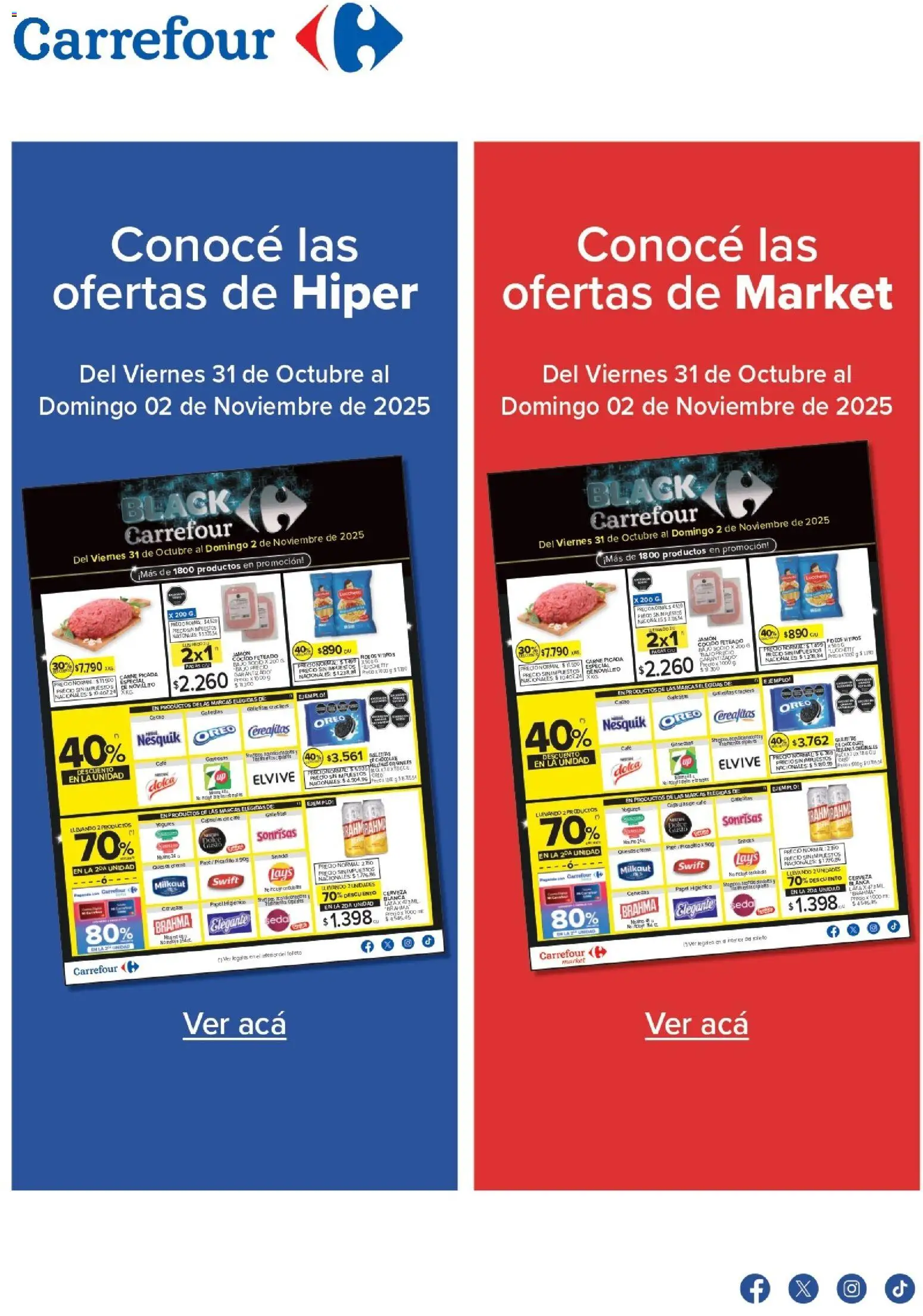 Carrefour - Ofertas - Chubut │ válido desde el 31.10.2025 | Página: 1 | Productos: Papel higiénico, Galletitas, Jamón, Fideos