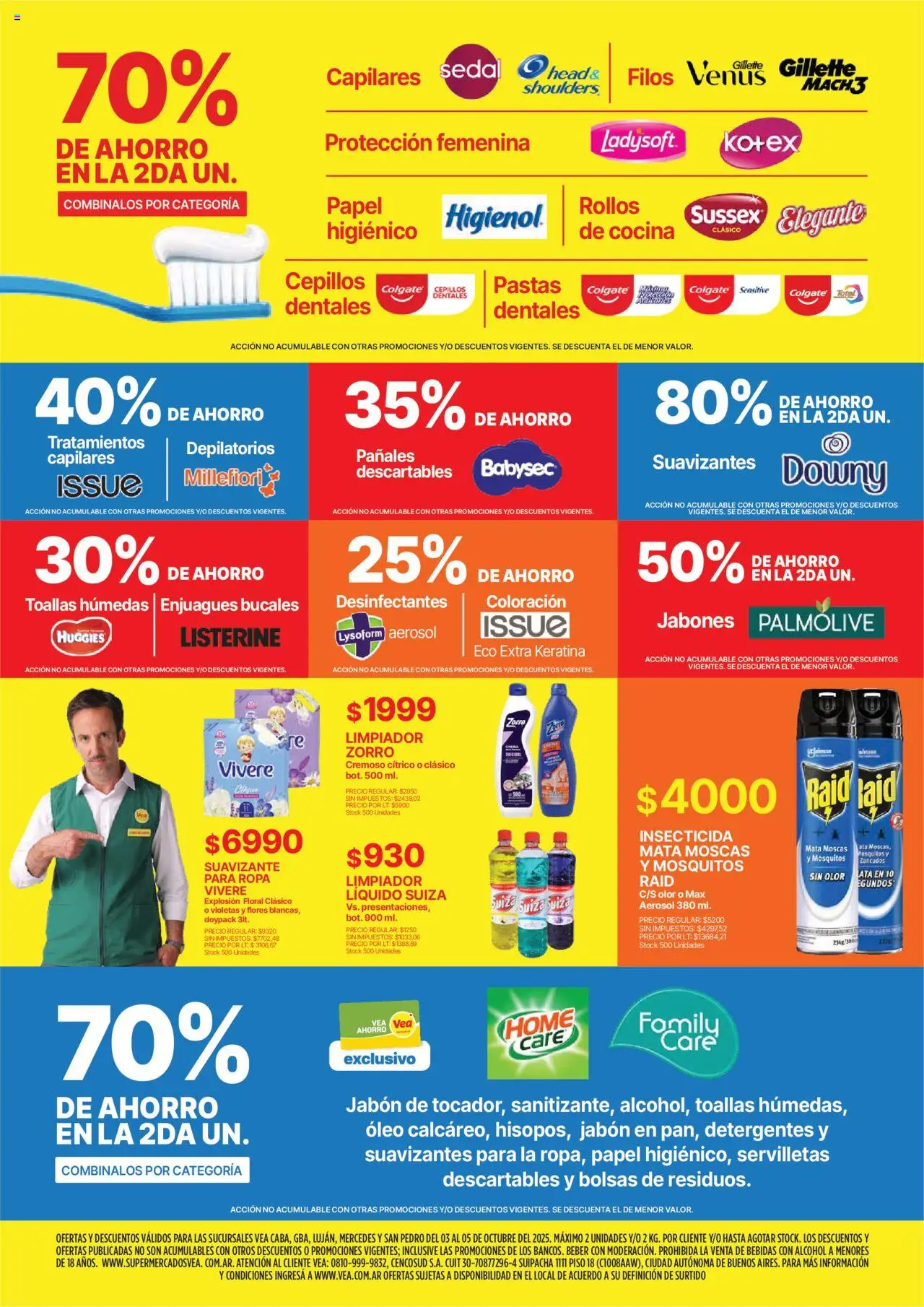 Vea - Oferta fin de semana │ válido desde el 03.10.2025 | Página: 8 | Productos: Insecticida, Toallas, Servilletas, Suavizante