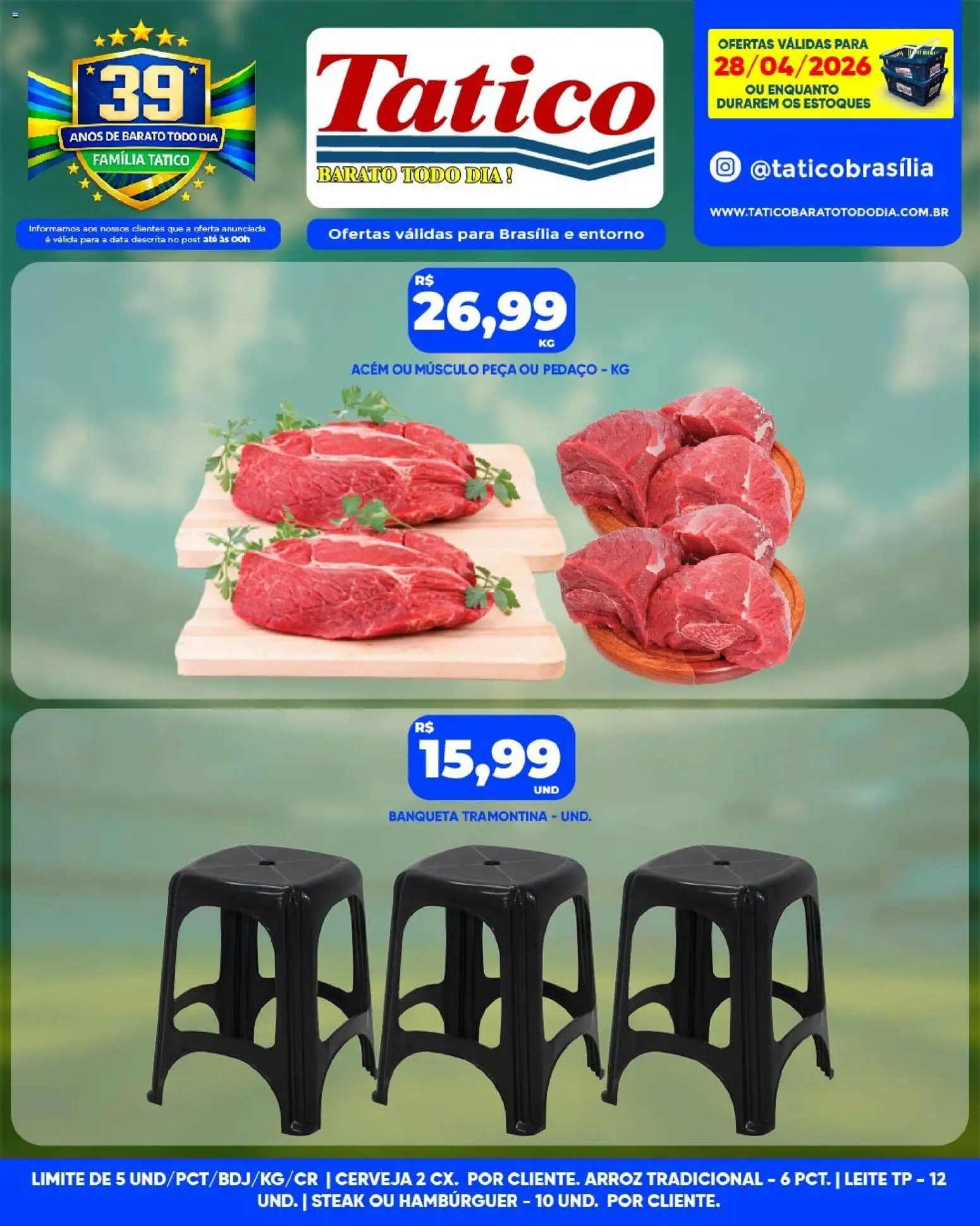 Tatico Folheto - válido de 28.04.2026 | Página: 13 | Produtos: Leite, Cerveja, Banqueta, Arroz