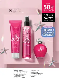 Vista previa de Secret Fantasy Fragancia en spray para ella 50 ml, Secret Fantasy Fragancia en spray para ella 50 ml, nuevo folleto de la tienda, válido en México a partir del 28.11.2025 | Página: 39 | Productos: Crema, Loción, Fragancia