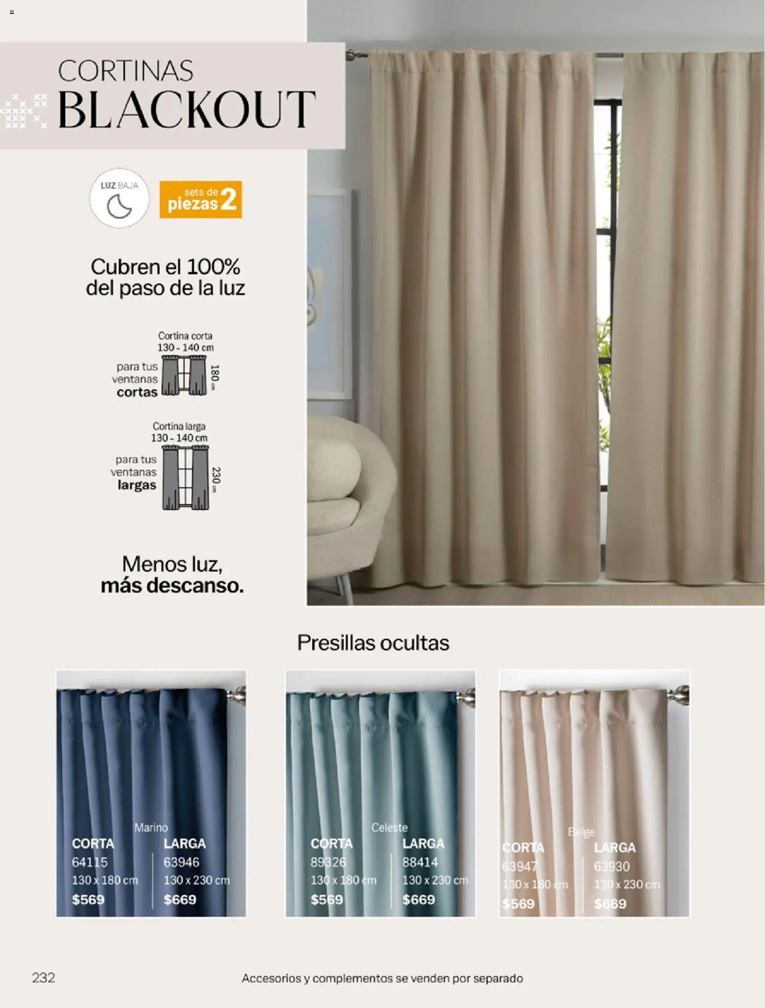 Nuevas ofertas de Vianney válidas en toda la República Mexicana desde el 06.03.2026. ¡Encuentra las mejores ofertas en Vianney catálogo Tu hogar, nuestra pasión! | Página: 234 | Productos: Cortinas