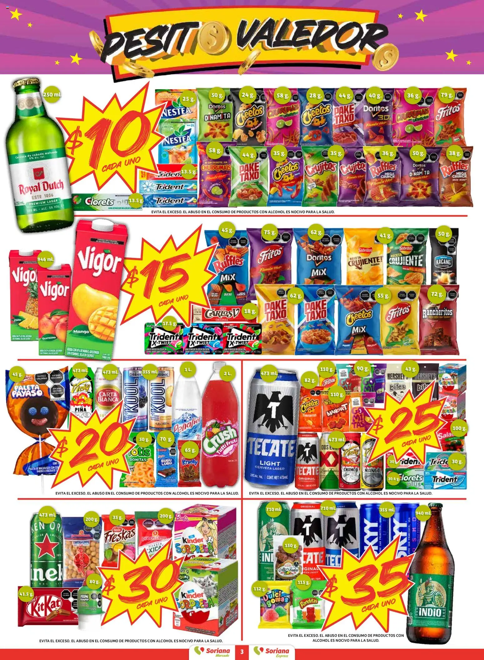 Nuevas ofertas de Soriana válidas en toda la República Mexicana desde el 27.11.2025. ¡Encuentra las mejores ofertas en Soriana - Pesito Valedor Mercado: Ags, Col, Gto, Jal, Mich! | Página: 3 | Productos: Durazno, Limón, Mango, Piña