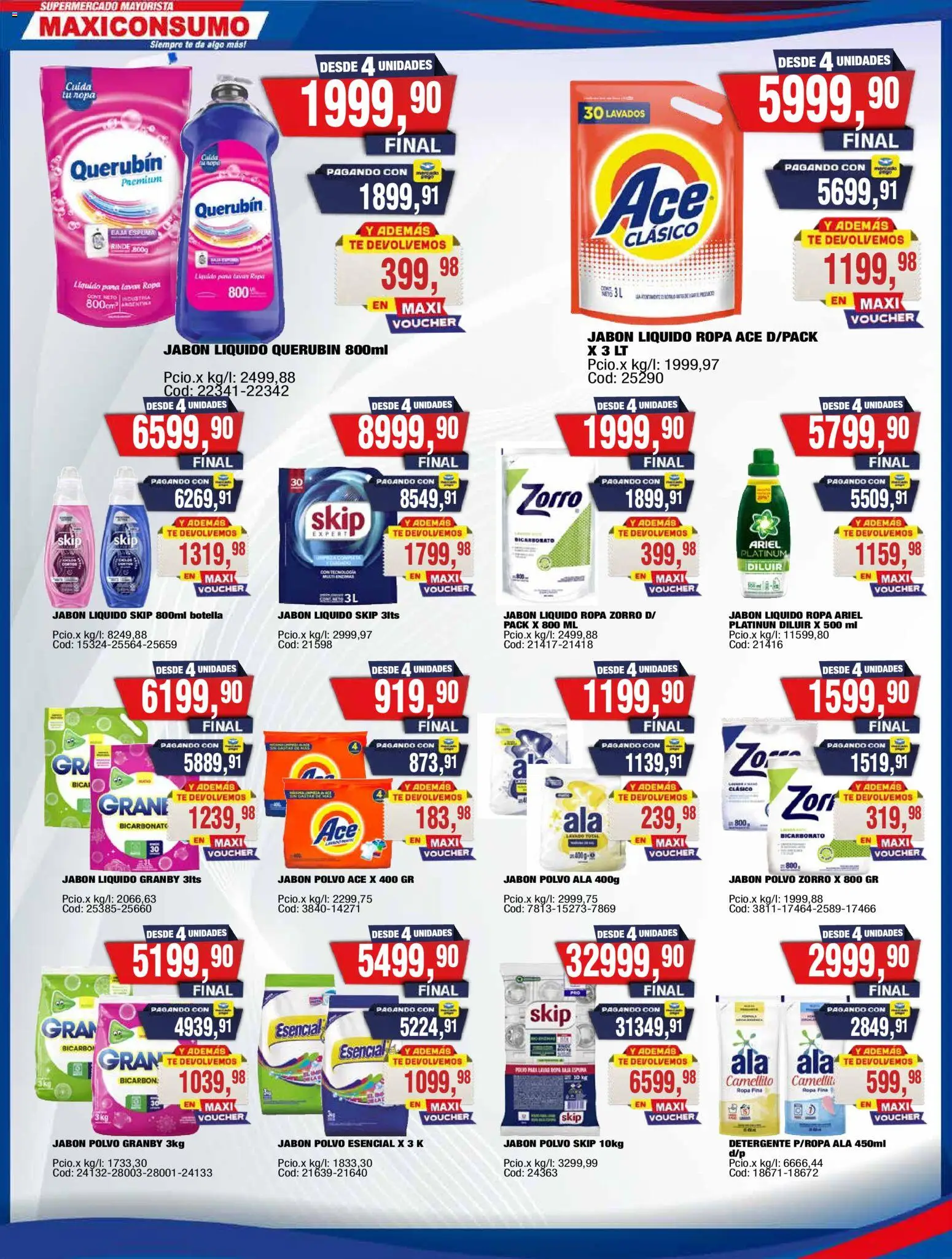 Maxiconsumo ofertas │ válido desde el 20.04.2026 | Página: 20 | Productos: Botella, Polvo, Jabón líquido, Ropa