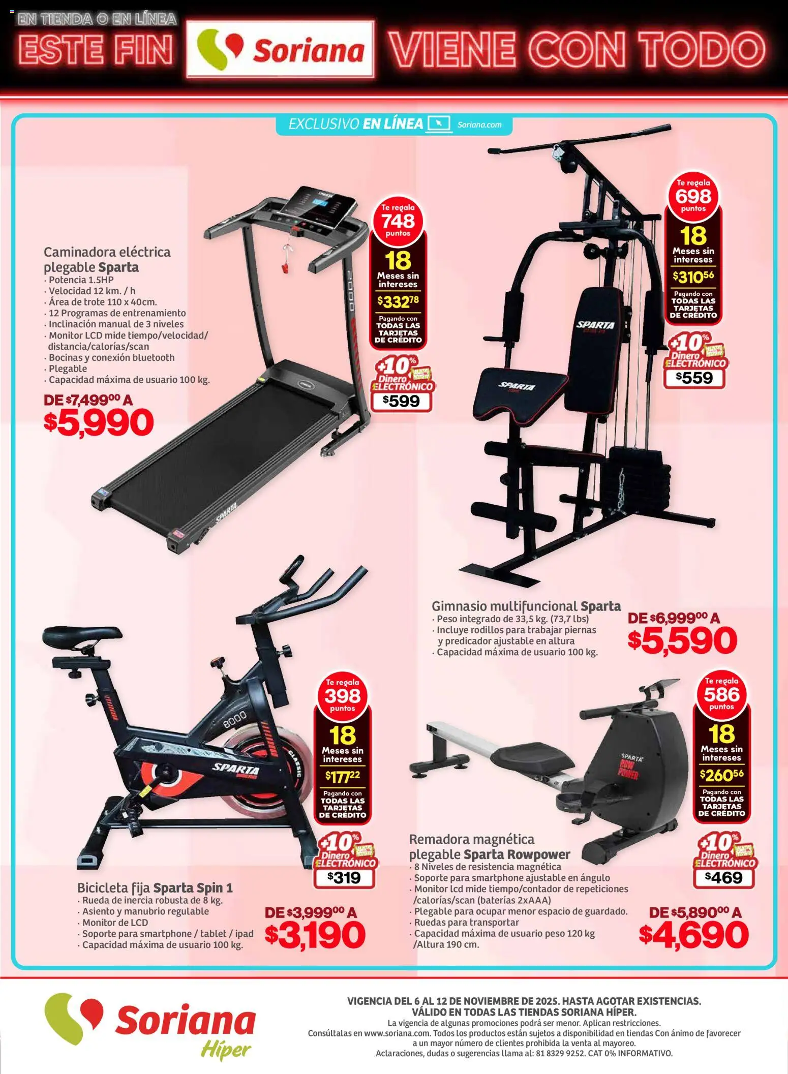 Nuevas ofertas de Soriana válidas en toda la República Mexicana desde el 05.11.2025. ¡Encuentra las mejores ofertas en Soriana - Este fin Soriana viene con todo Híper Nacional! | Página: 38 | Productos: Tablet, Monitor, Bicicleta fija, Té