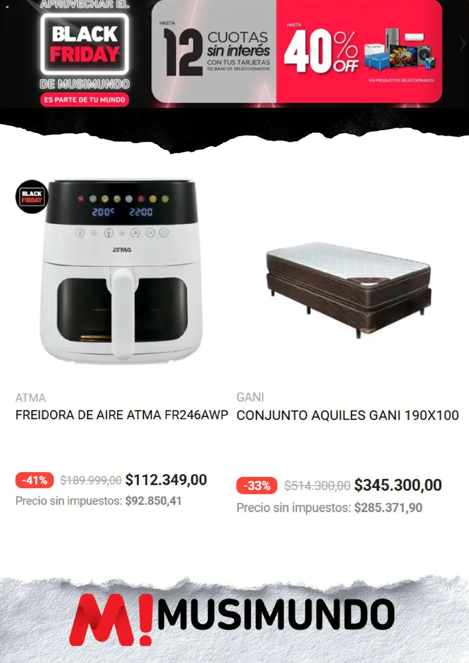 Musimundo Black Friday │ válido desde el 27.11.2025 | Página: 4 | Productos: Conjunto, Freidora, Freidora de aire