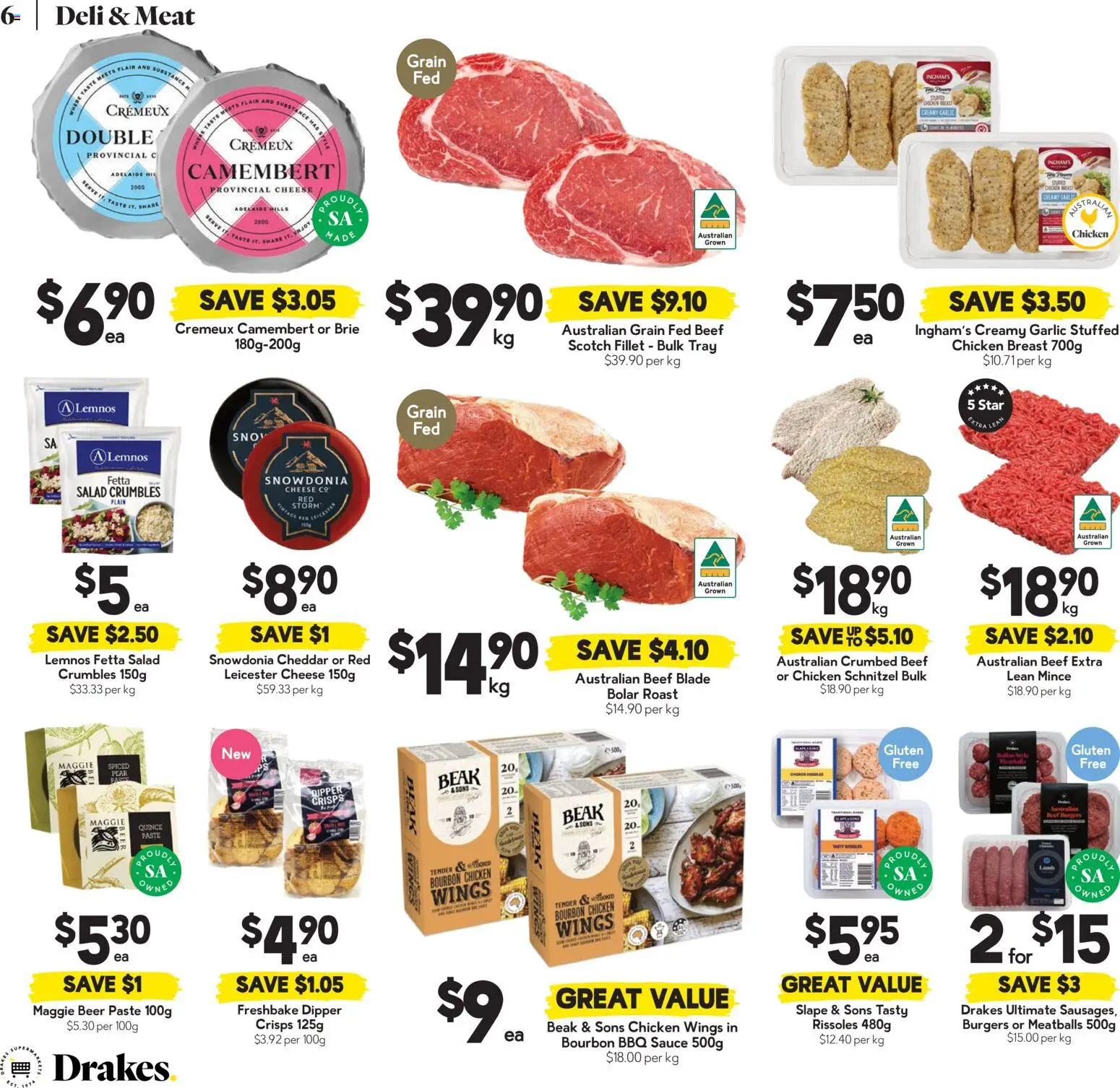 Drakes catalogue - valid from 07.01.2026 | Page: 6 | Products: BBQ Sauce, Cheese, Beef, Pear