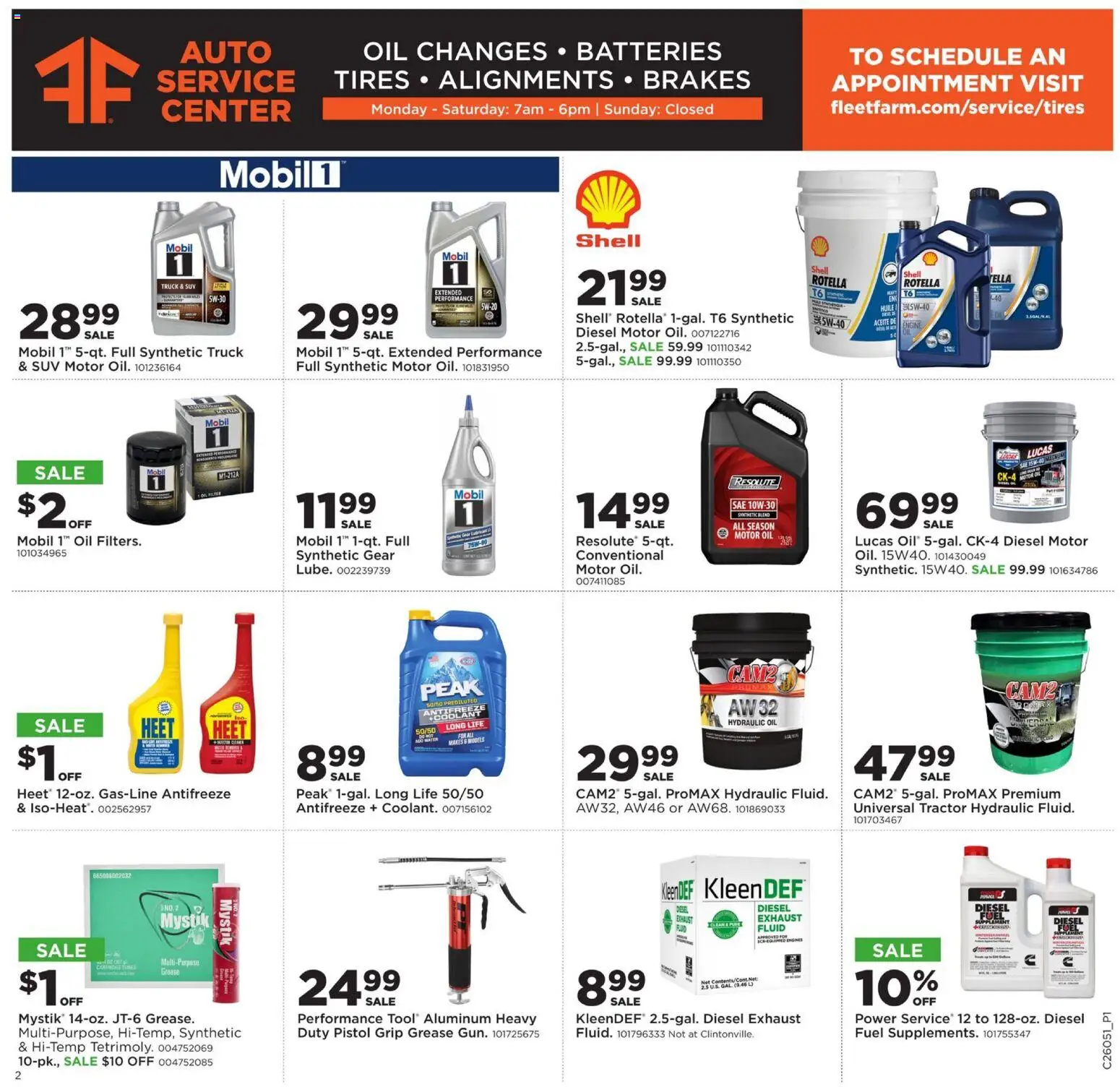 Mills Fleet Farm Weekly Ad - valid from 26.01.2026 | Page: 3 | Products: Oil, Antifreeze, Coolant, Motor Oil