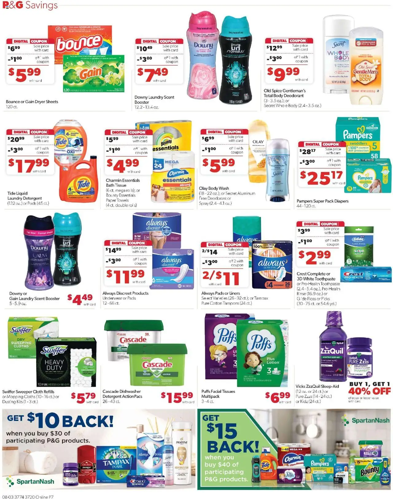 Family Fare Weekly Ad - NE - valid from 03.08.2025 | Page: 12 | Products: Toothpaste, Pads, Tampons, Body Wash