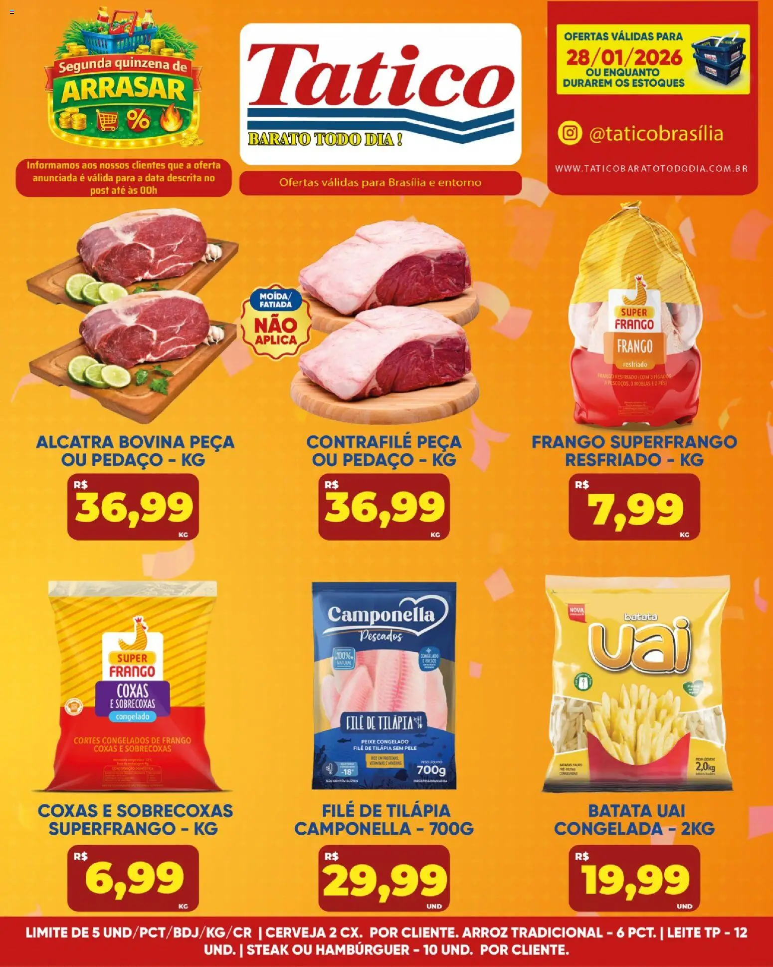 Tatico Folheto - válido de 28.01.2026 | Página: 9 | Produtos: Peixe, Hambúrguer, Batata, Filé de tilápia