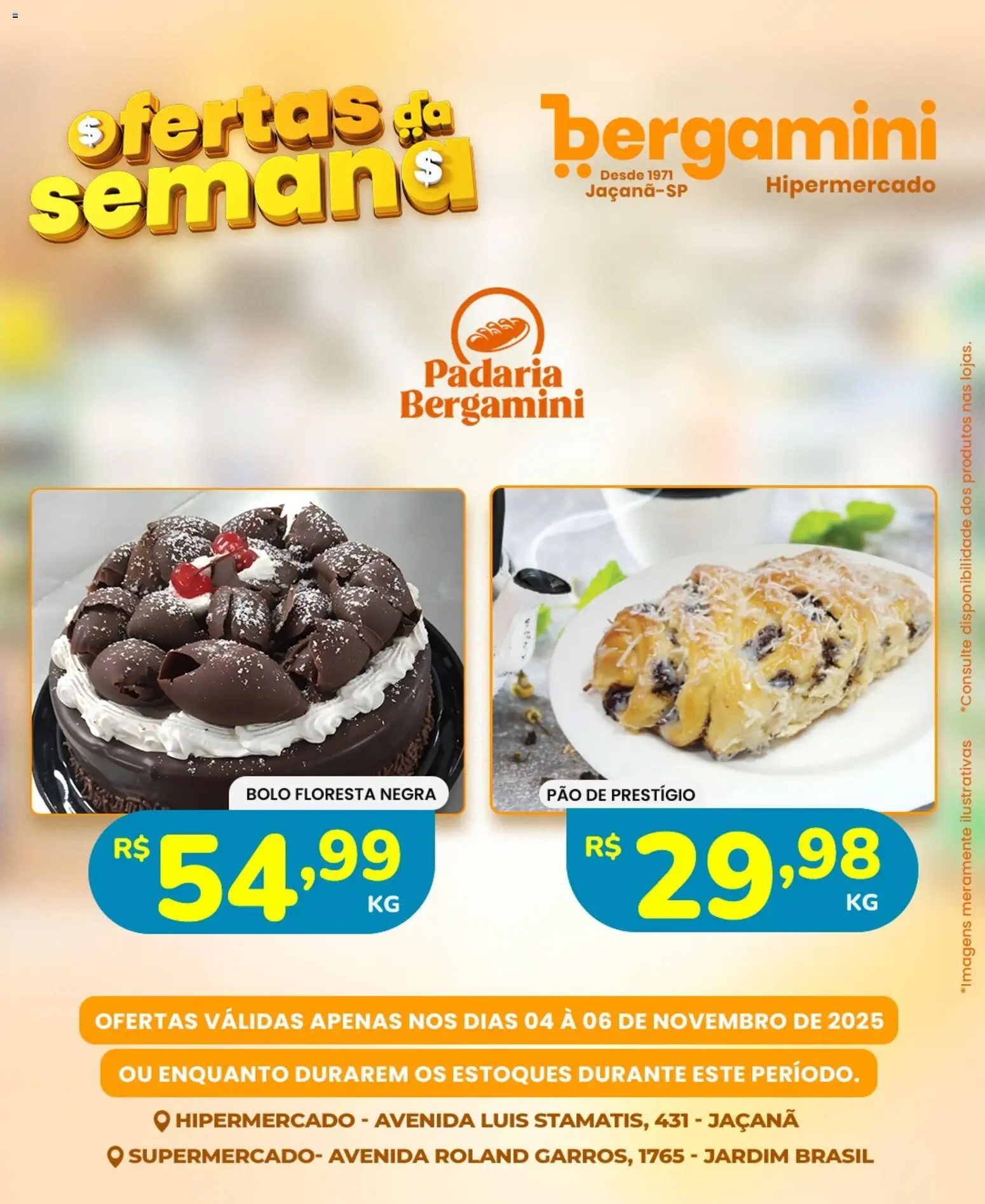 Supermercado Bergamini Folheto - válido de 04.11.2025 | Página: 15 | Produtos: Pão, Bolo