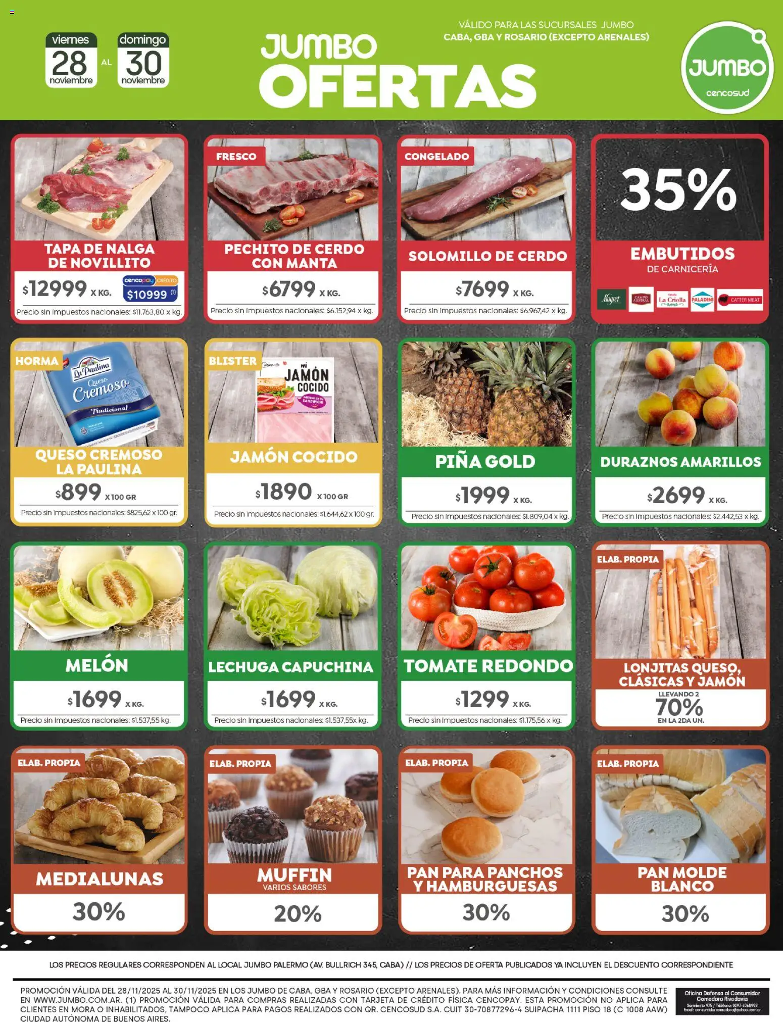 Jumbo ofertas │ válido desde el 28.11.2025 | Página: 8 | Productos: Molde, Jamón cocido, Lechuga, Piña