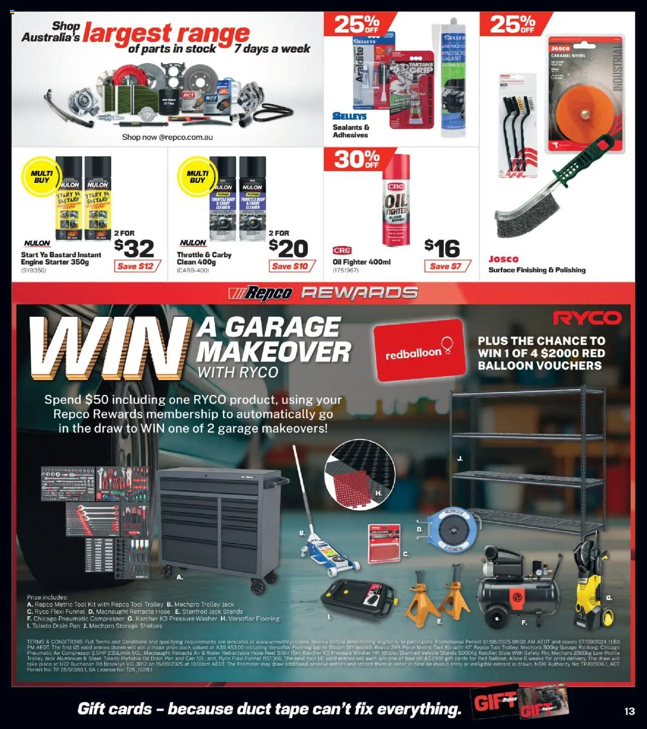 Repco catalogue - valid from 27.08.2025 | Page: 13 | Products: Cleaner, Oil, Water, Flooring