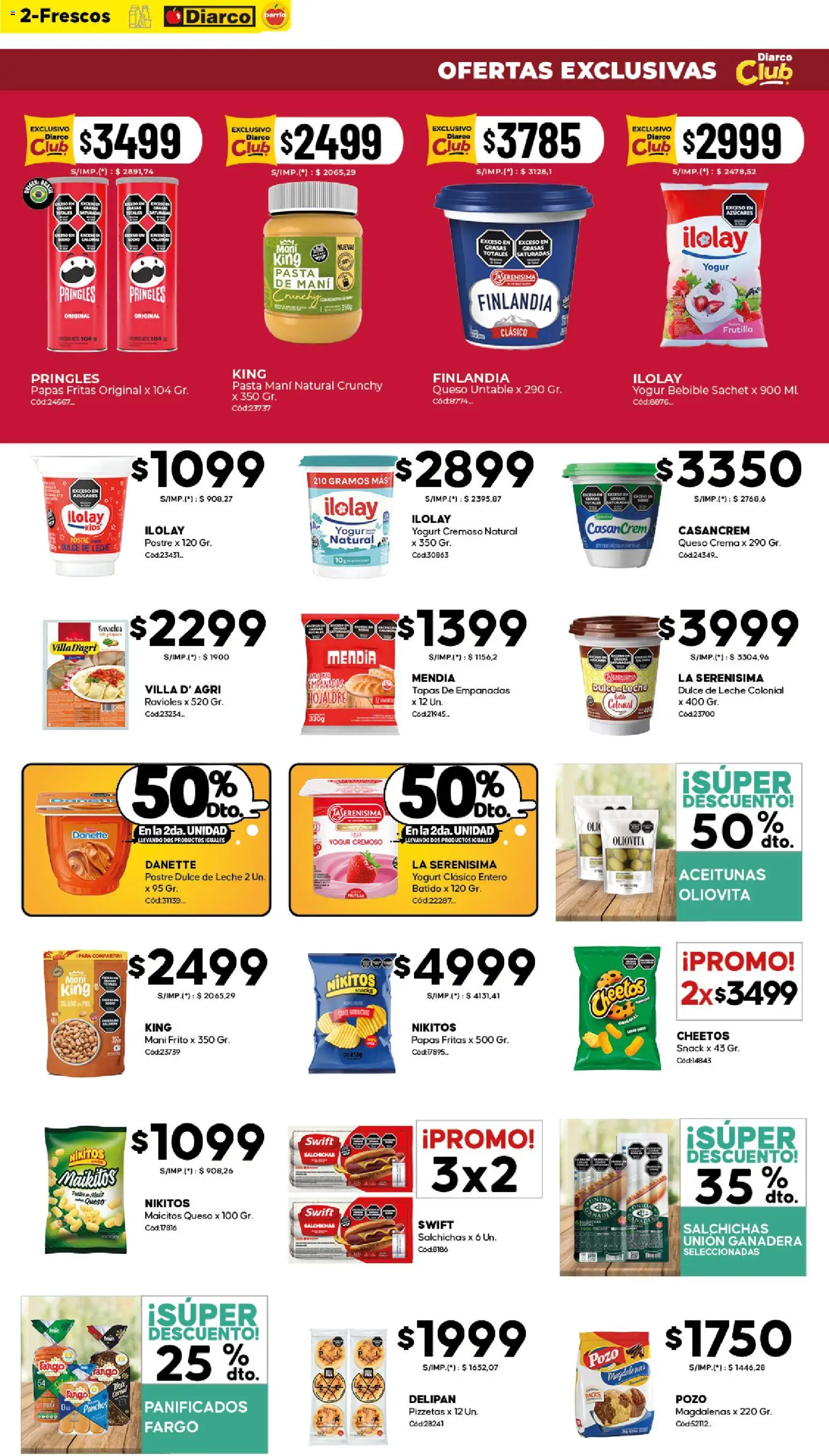 Diarco - Ofertas Diarco Barrio │ válido desde el 20.04.2026 | Página: 2 | Productos: Aceitunas, Queso, Yogur, Ravioles