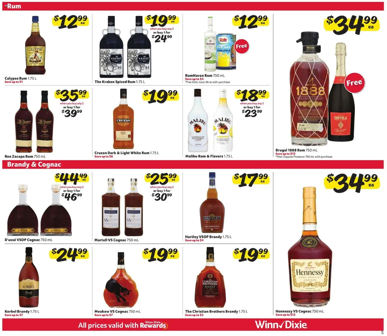 Winn Dixie Alcohol Flyer - valid from 01.12.2025 | Page: 5 | Products: Juice, Pineapple